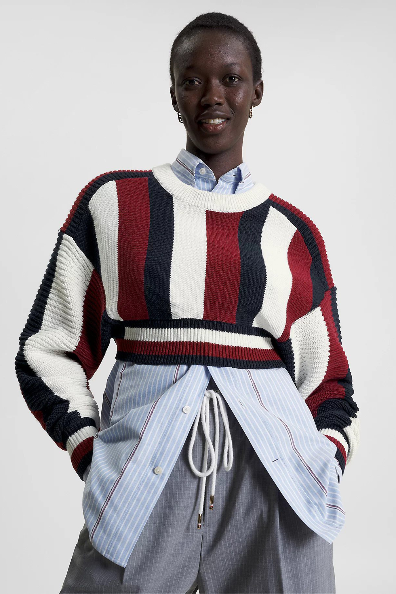 Свитер THL GLOBAL STRIPE CROPPED SWTR 1