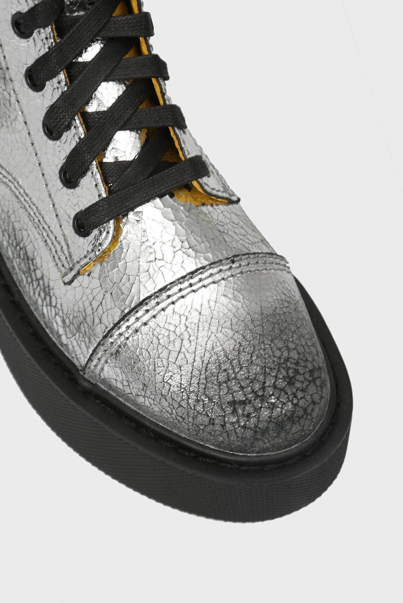 Женские серебристые кожаные ботинки CAGE 4