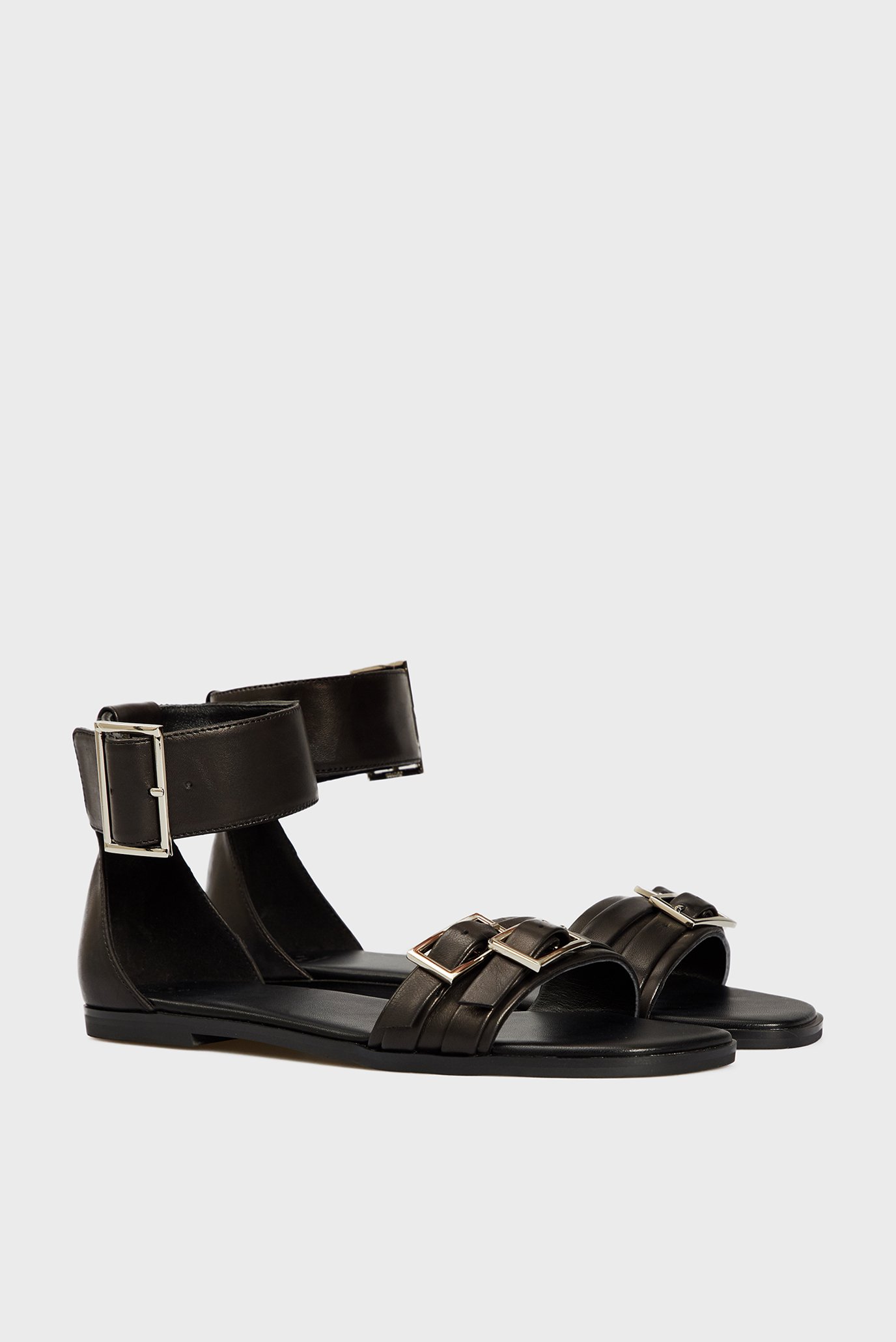 Женские черные кожаные сандалии Marcia 7