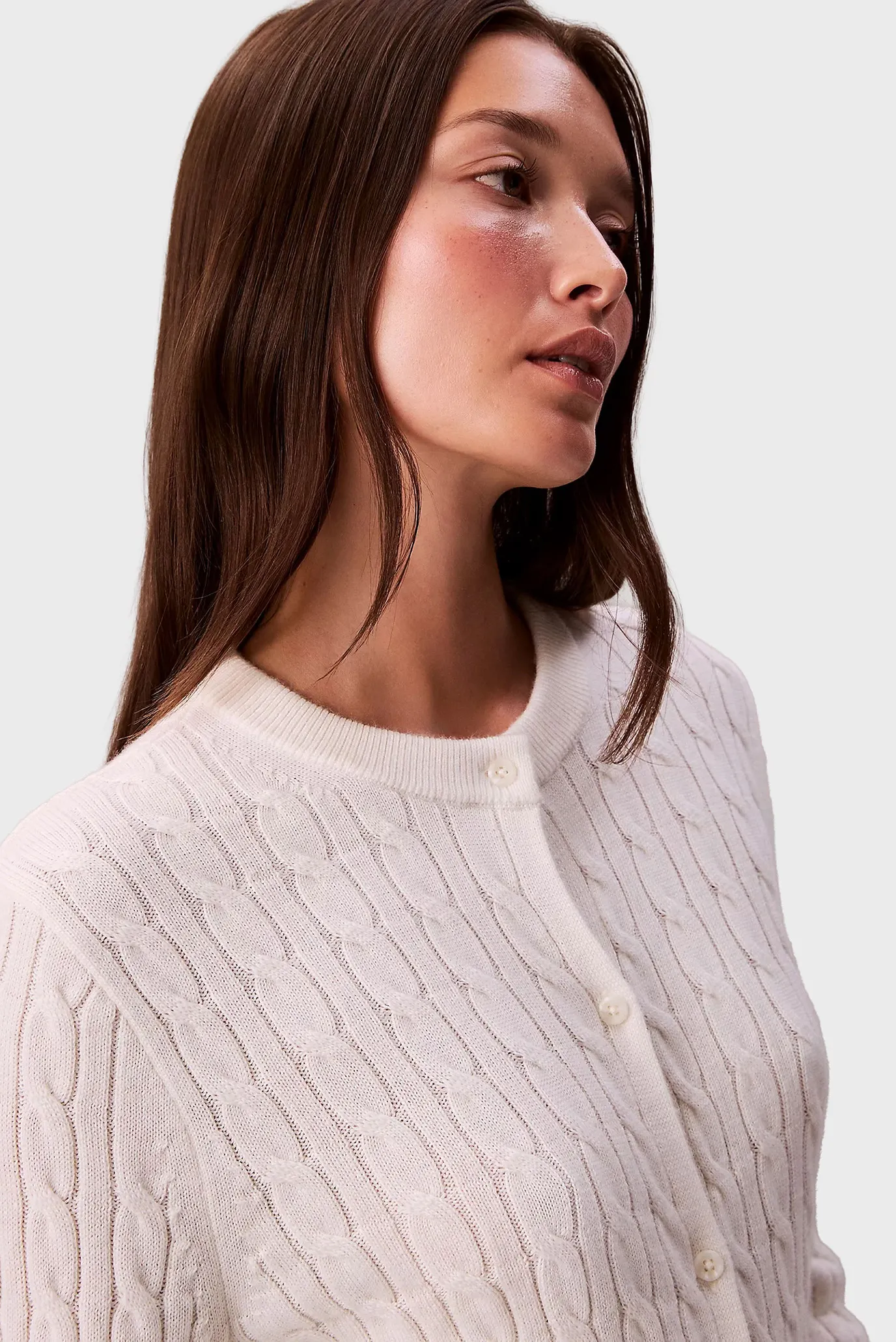 Кардиган WOOL CABLE CREWNECK CARDIGAN 5