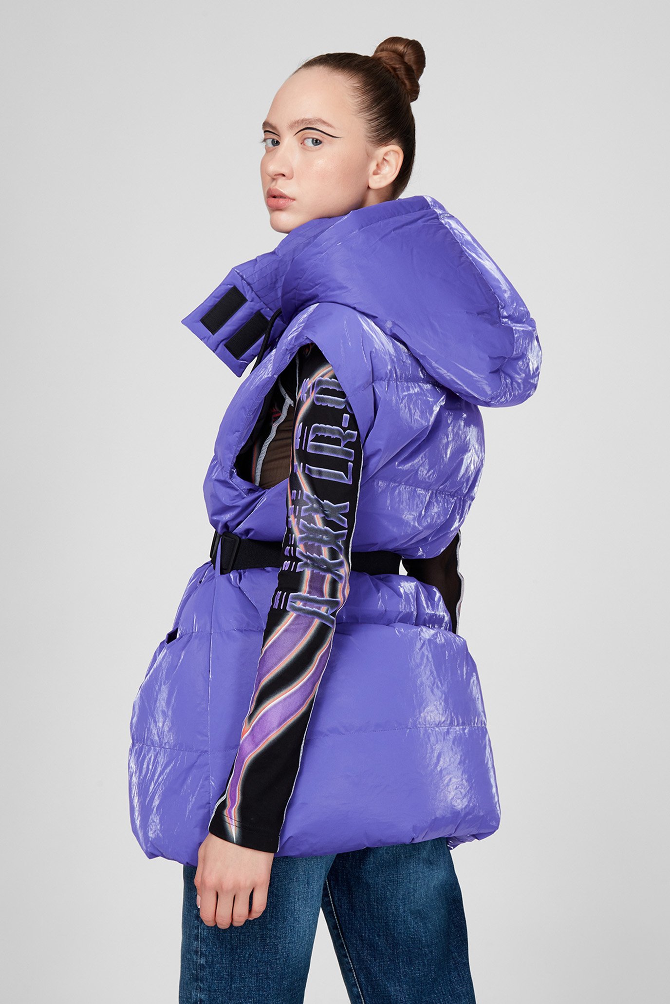 Женский фиолетовый пуховой жилет W-LALLA-SL-SHORT 9