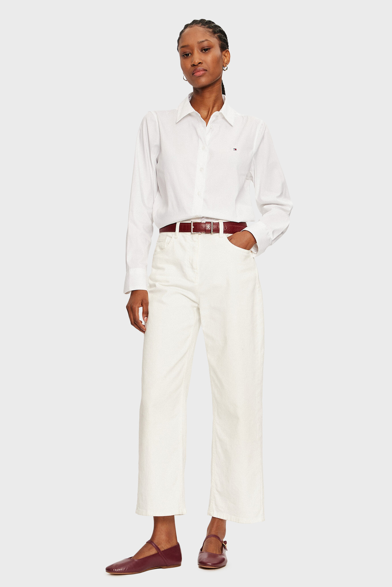 Женская белая рубашка ESS POPLIN REGULAR SHIRT 3