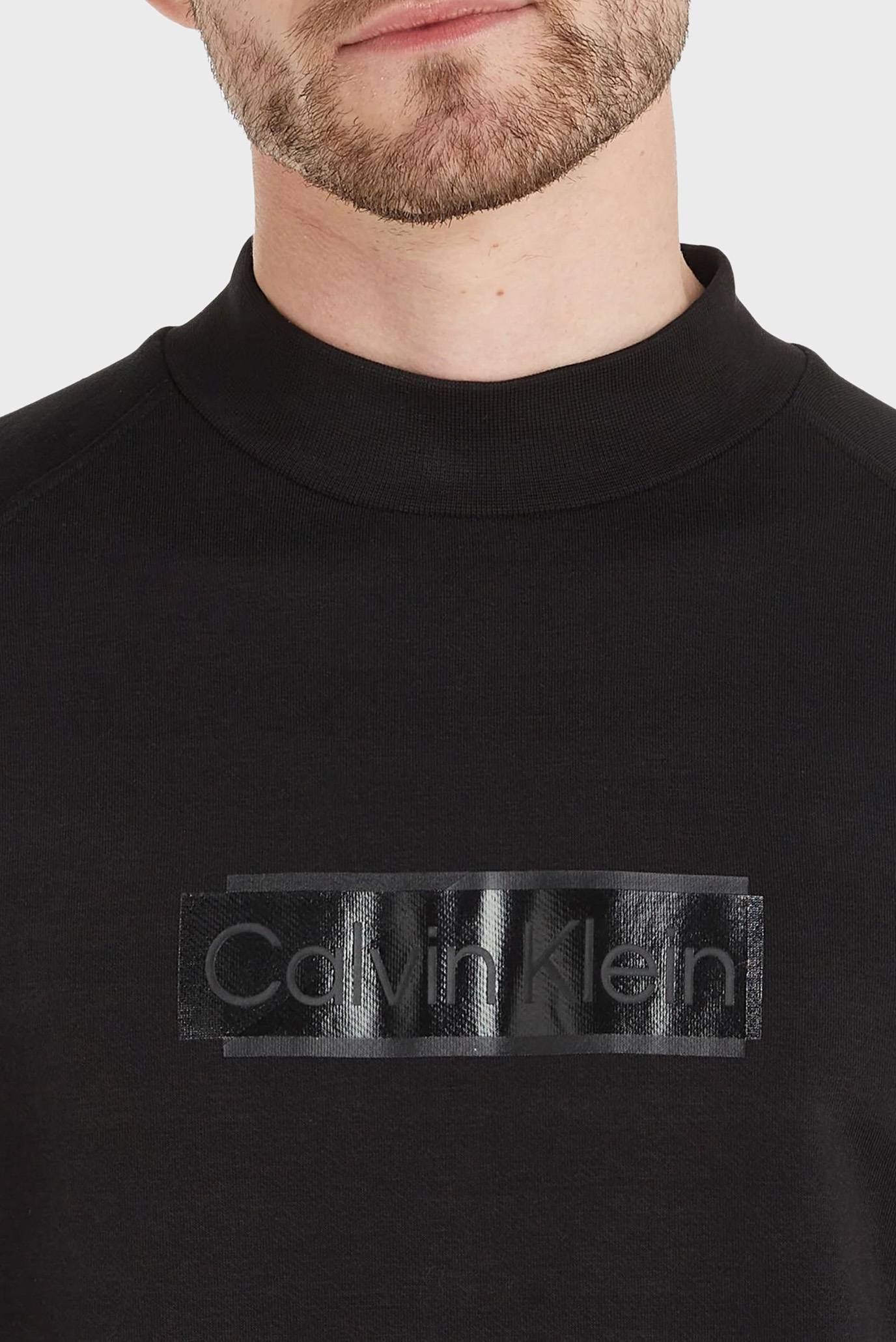 Мужской черный свитшот COTTON MODAL FESTIVE LOGO CREW 6