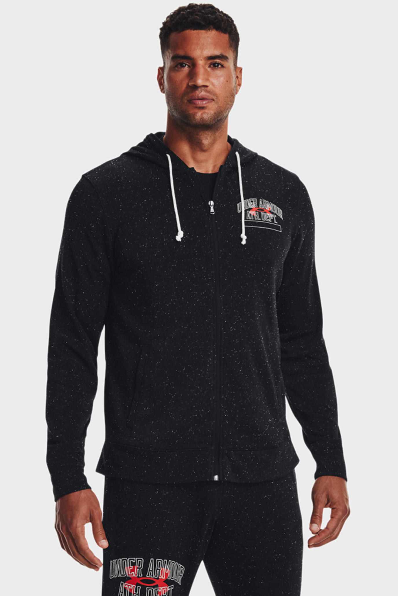 Мужское черное худи UA Rival Try Athlc Dep FZ HD 7