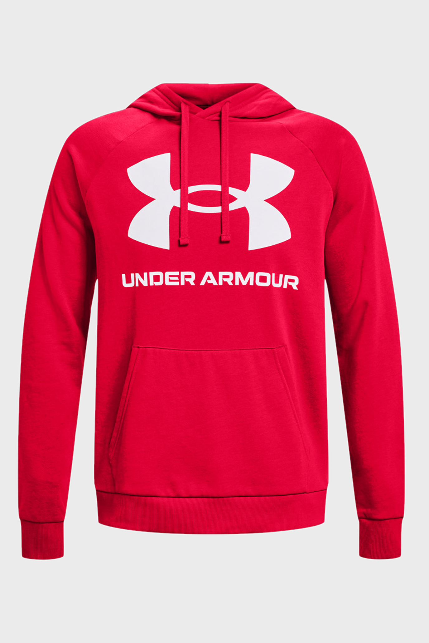 Мужское красное худи UA Rival Fleece Big Logo HD 11