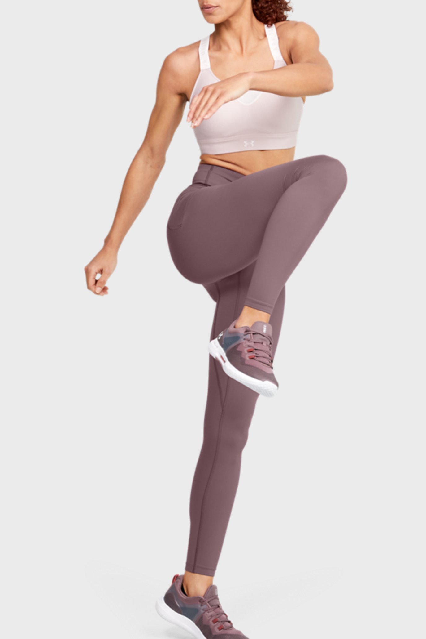 Женские розовые тайтсы UA Meridian Leggings 8