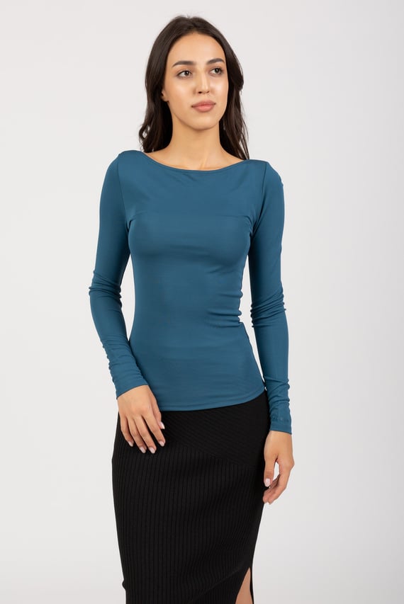 Лонгслив VISCOSE CREPE LONG SLEEVE TOP