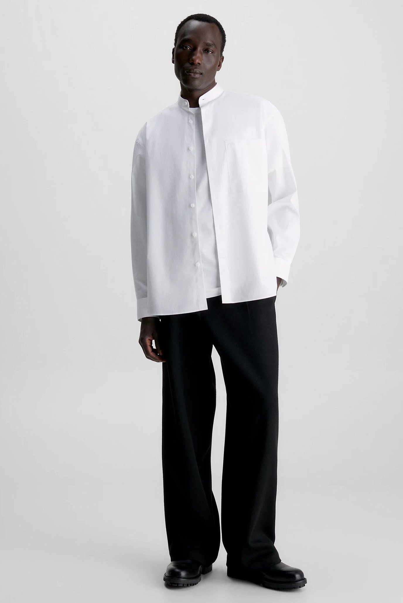 Мужская белая рубашка POPLIN STRETCH MODERN 2