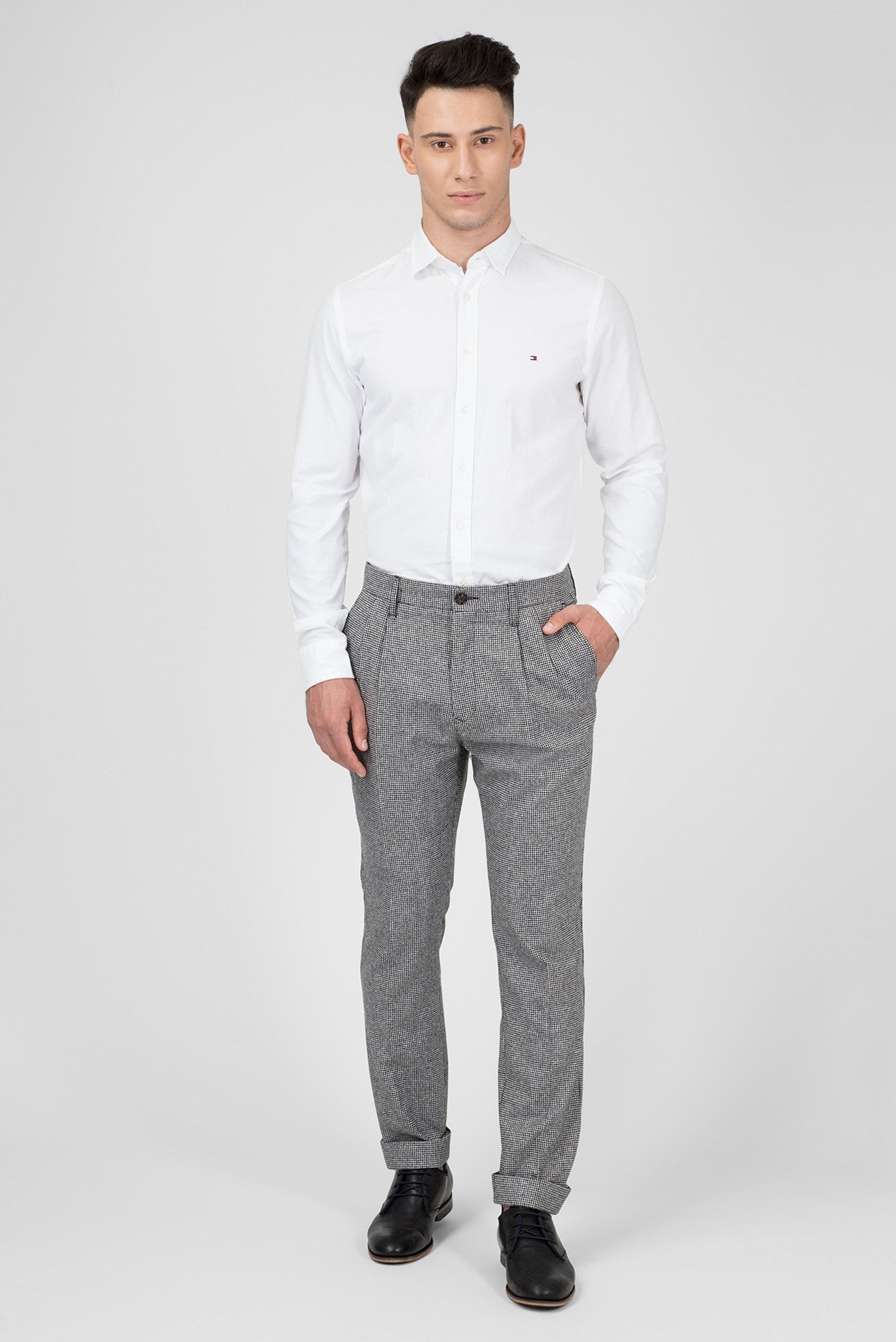 Мужская белая рубашка SLIM CLASSIC DOBBY SHIRT 5