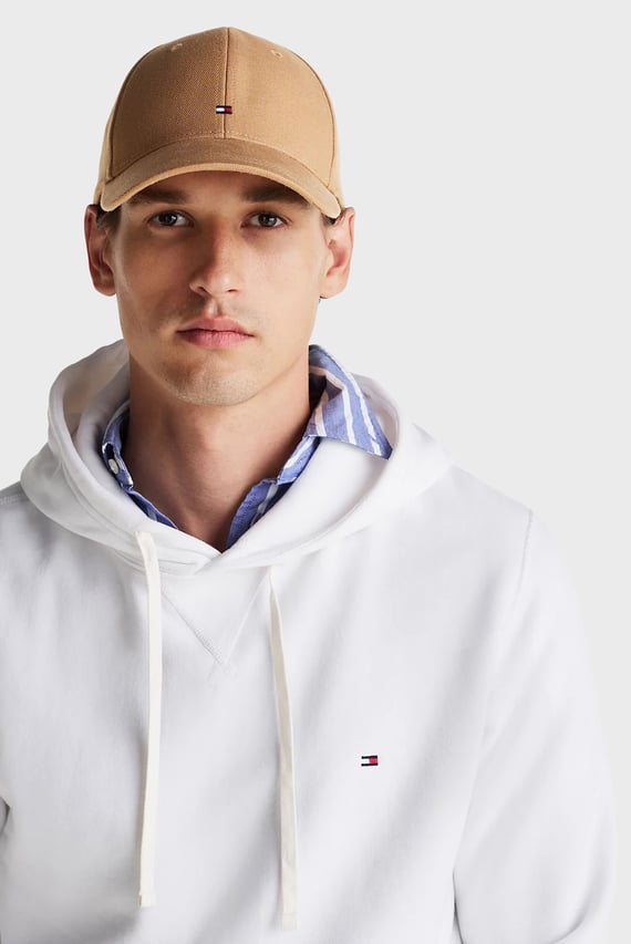 Мужская бежевая кепка TH FLAG COTTON 6 PANEL CAP
