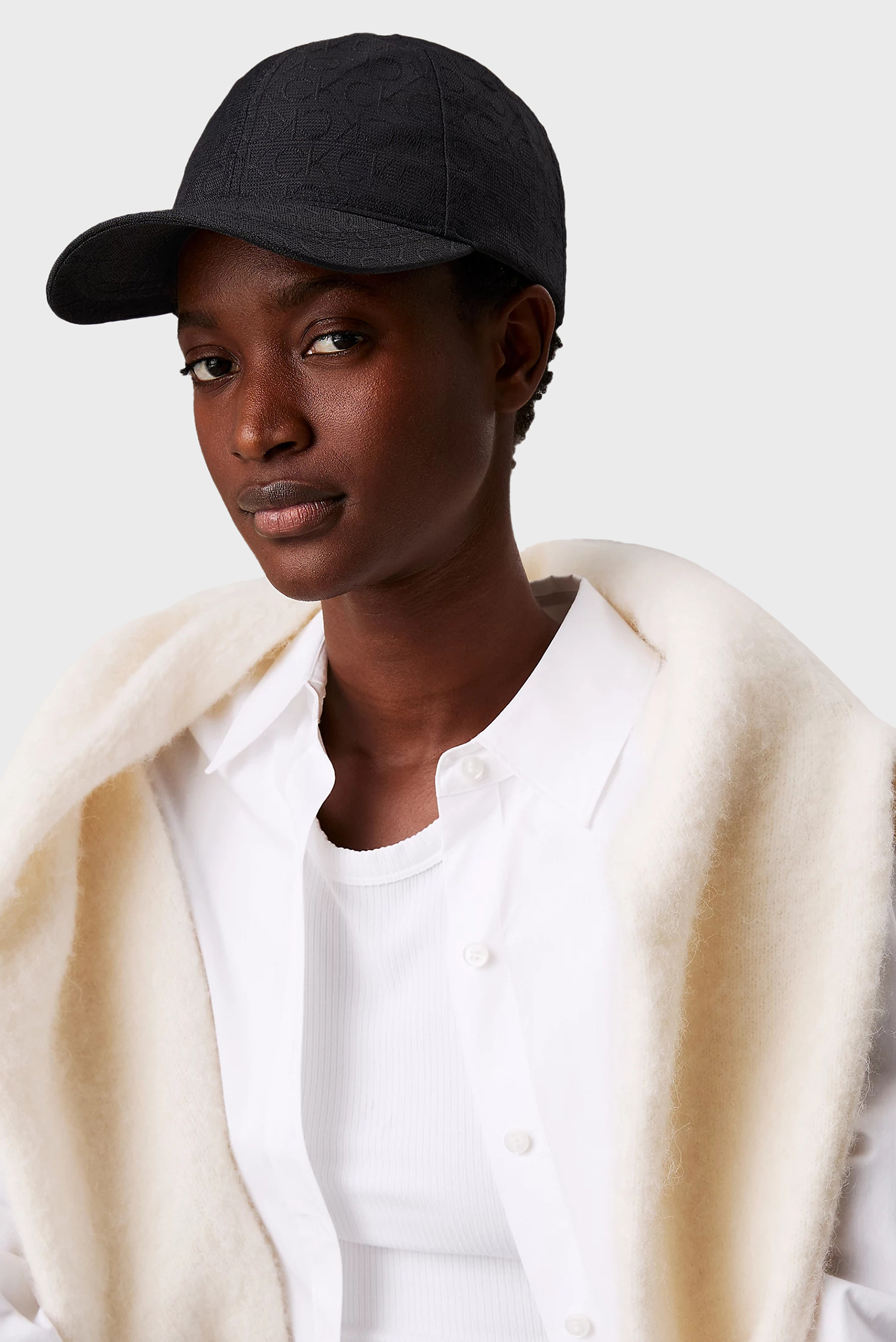 Женская черная кепка с узором MONOGRAM JACQUARD CAP 2