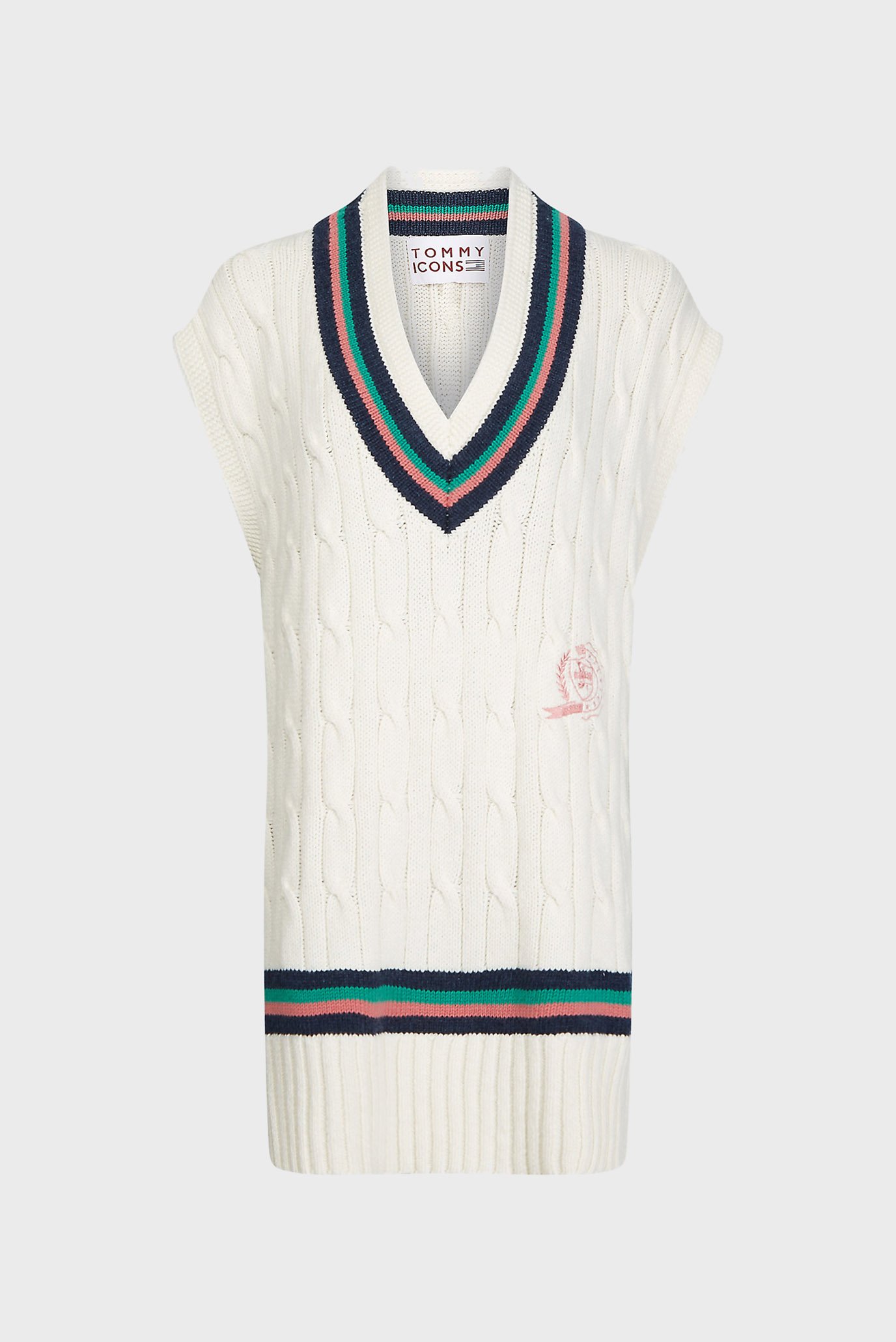 Женский белый пуловер ICON V-NK VEST SWEATERTommy Hilfiger Женский белый пуловер ICON V-NK VEST SWEATER 9