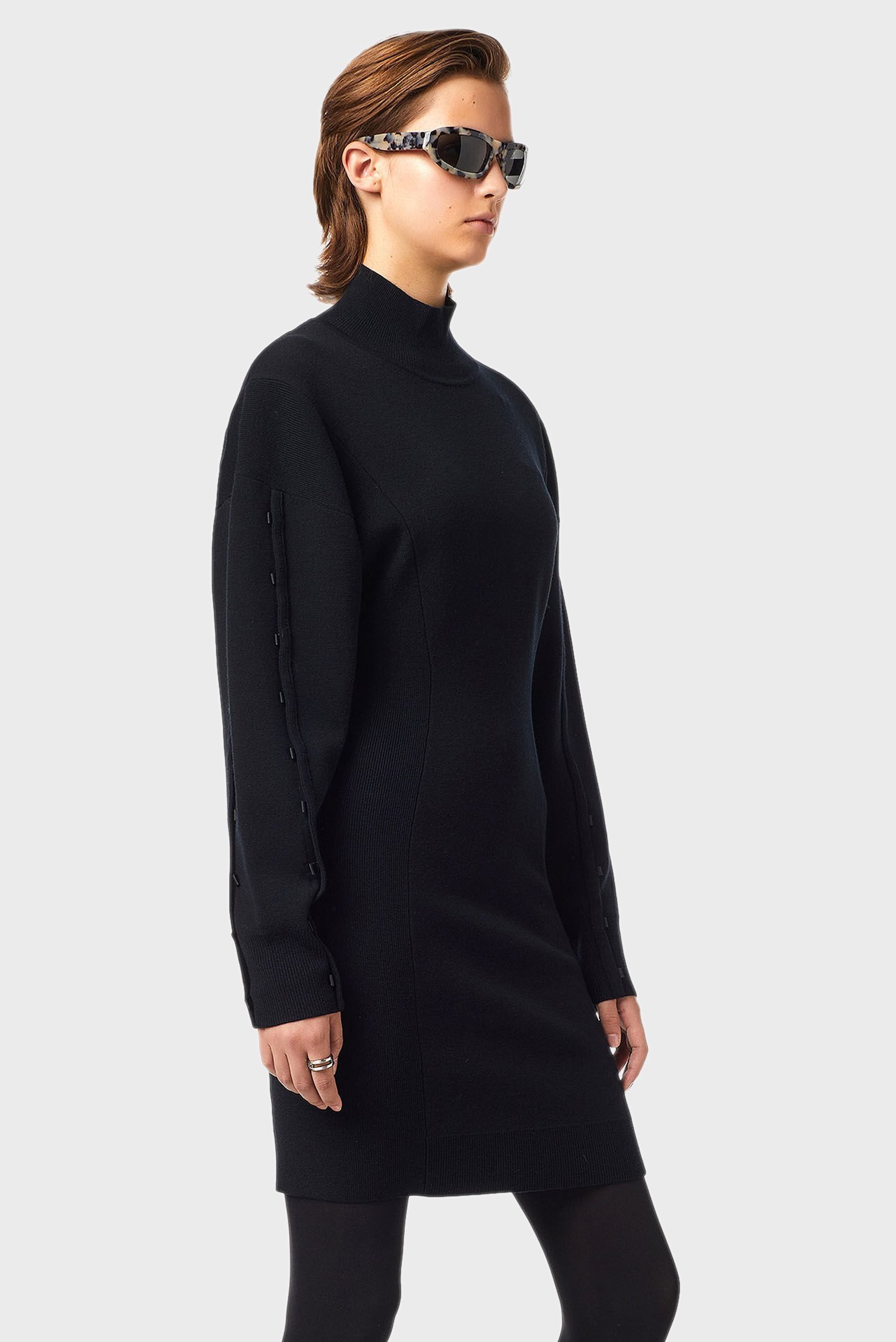 Женское черное шерстяное платье M-NUNAVUT 3