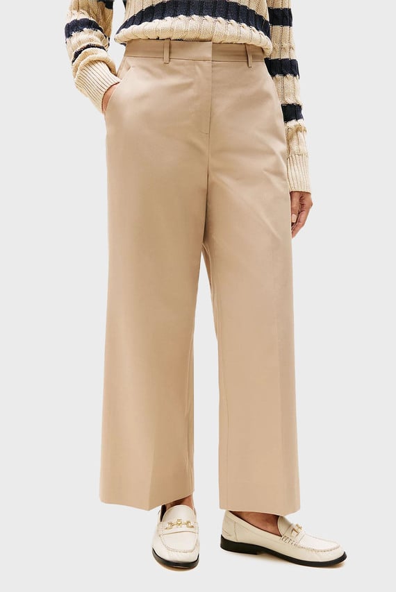 Штаны/COTTON WIDE LEG ANKLE CHINO PANT