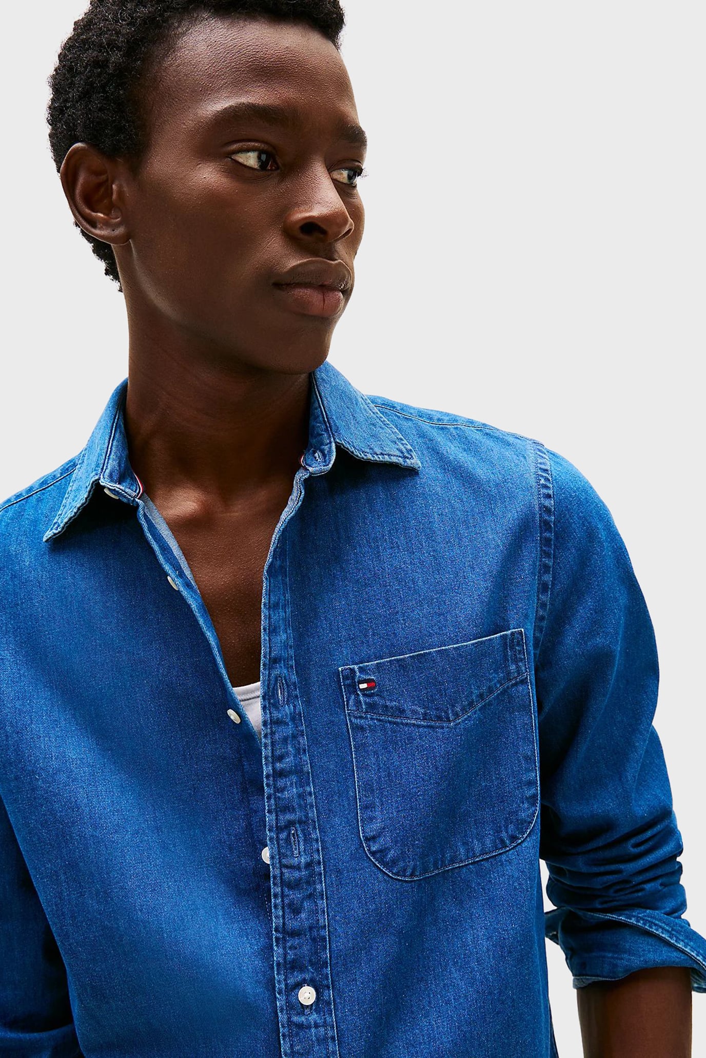 Мужская синяя джинсовая рубашка DENIM RF SHIRT 4