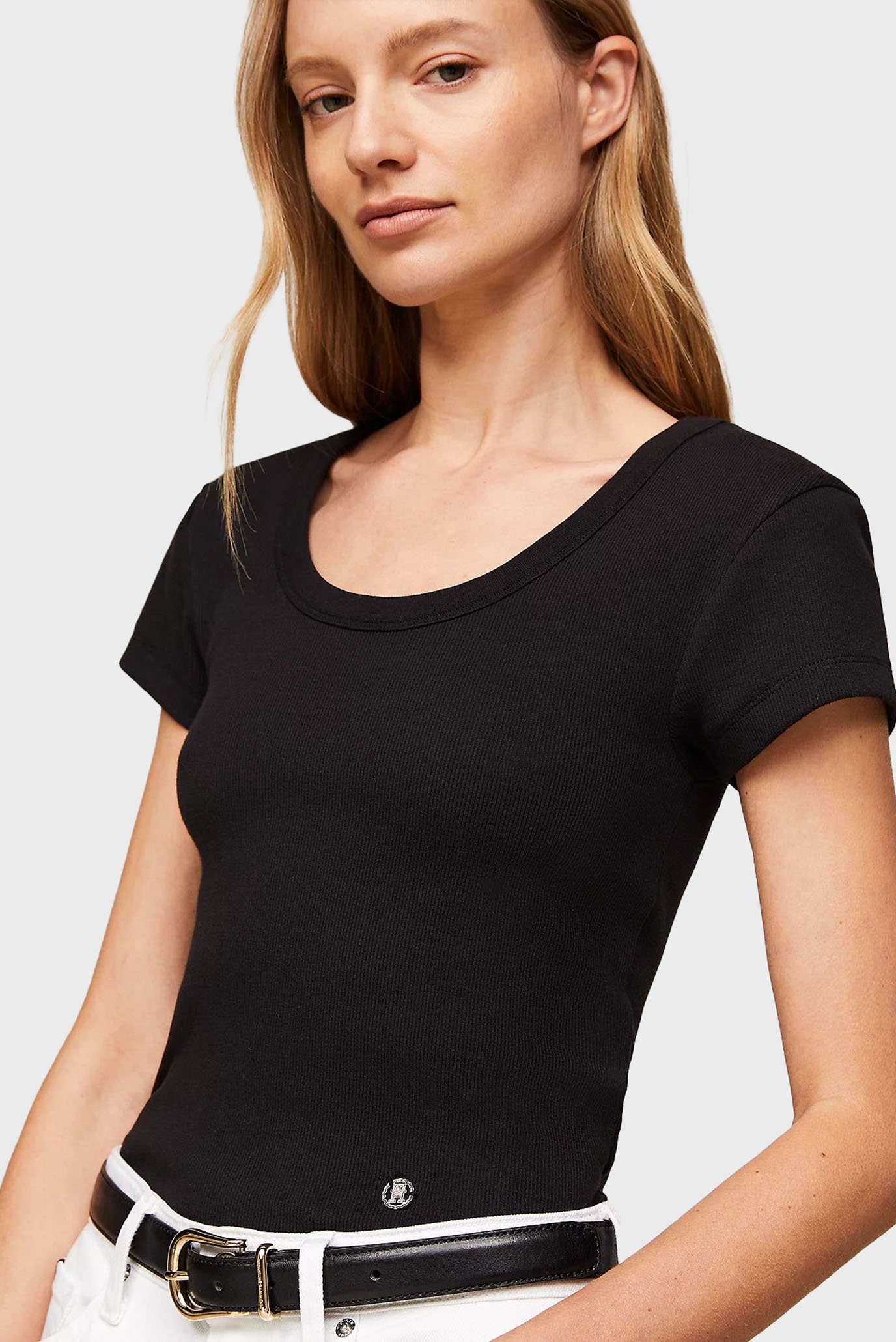 Футболка SLIM RIB SCOOP NK CAP SLV 4