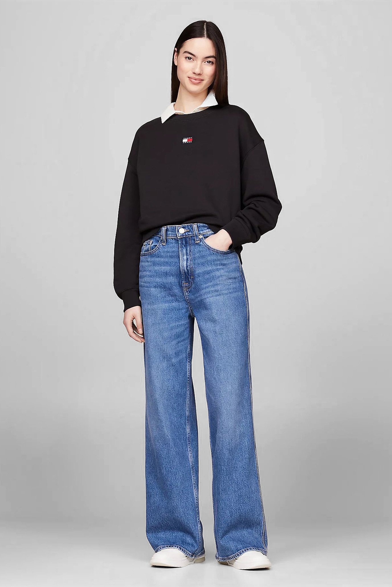 Женский черный свитшот TJW BXY BADGE CREW EXT 7