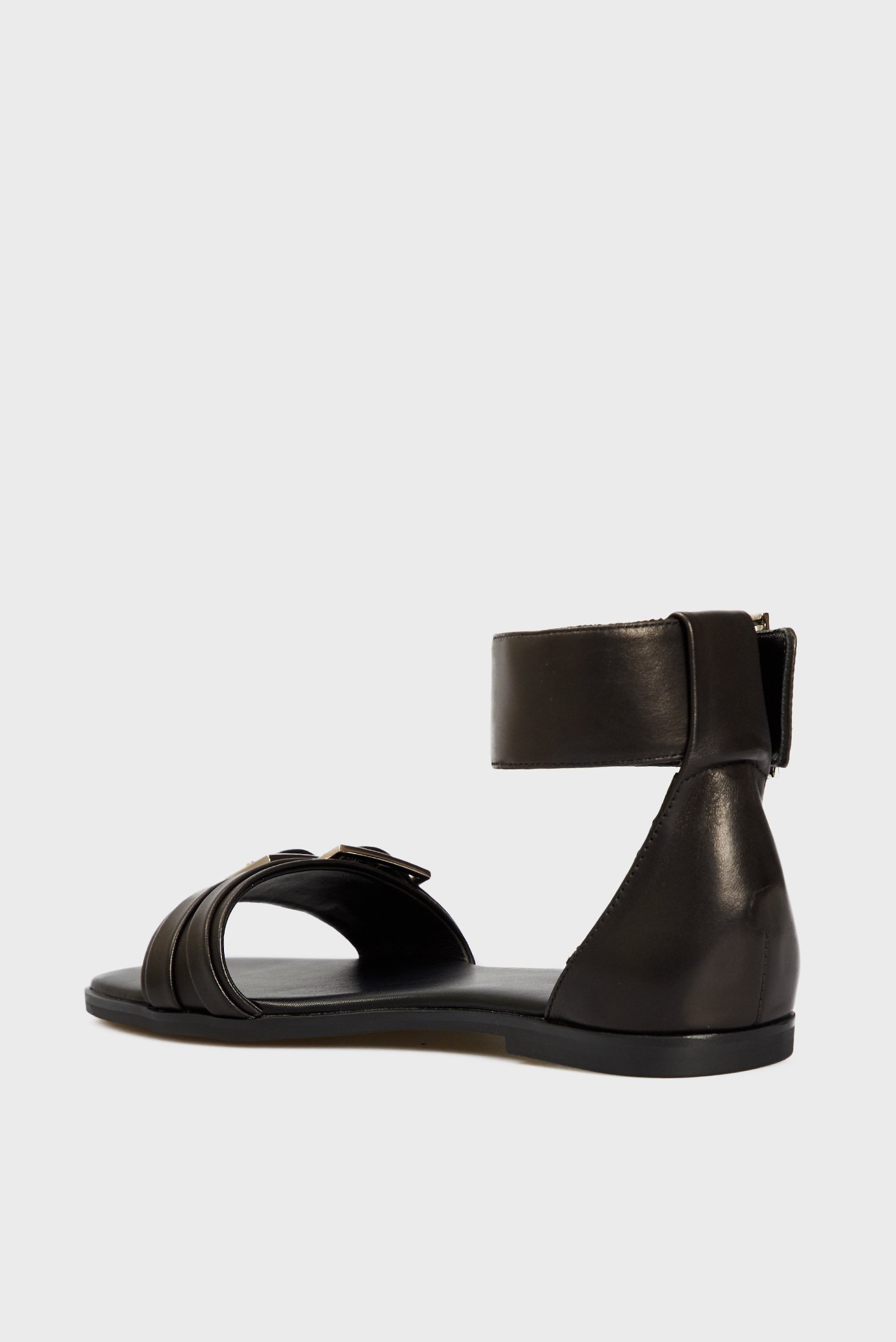 Женские черные кожаные сандалии Marcia 9