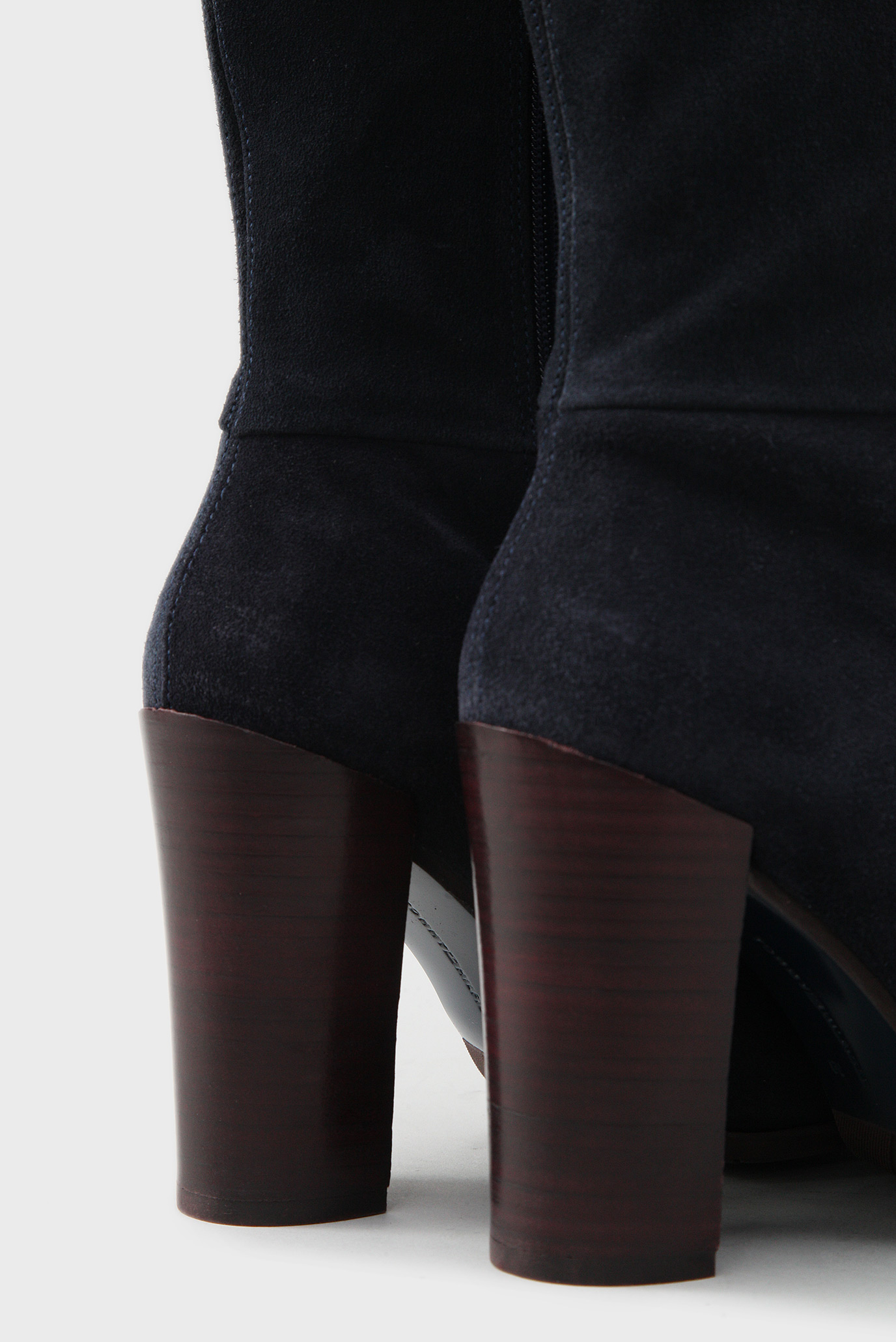 Женские синие замшевые сапоги 10