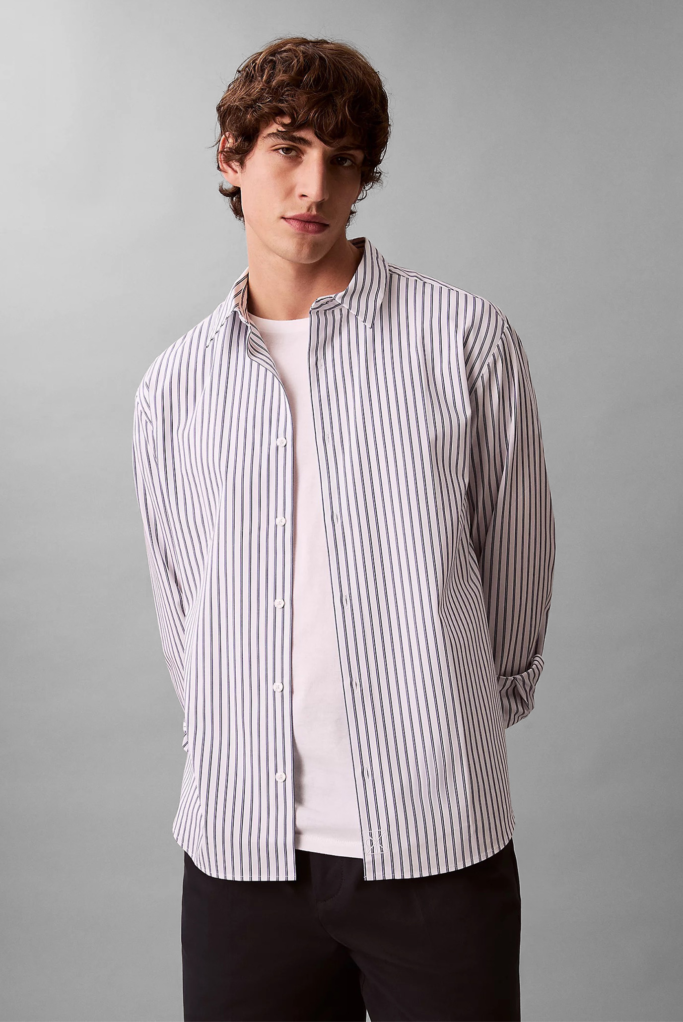 Рубашка LS THIN DBL STRIPE COTTON EASY S 2