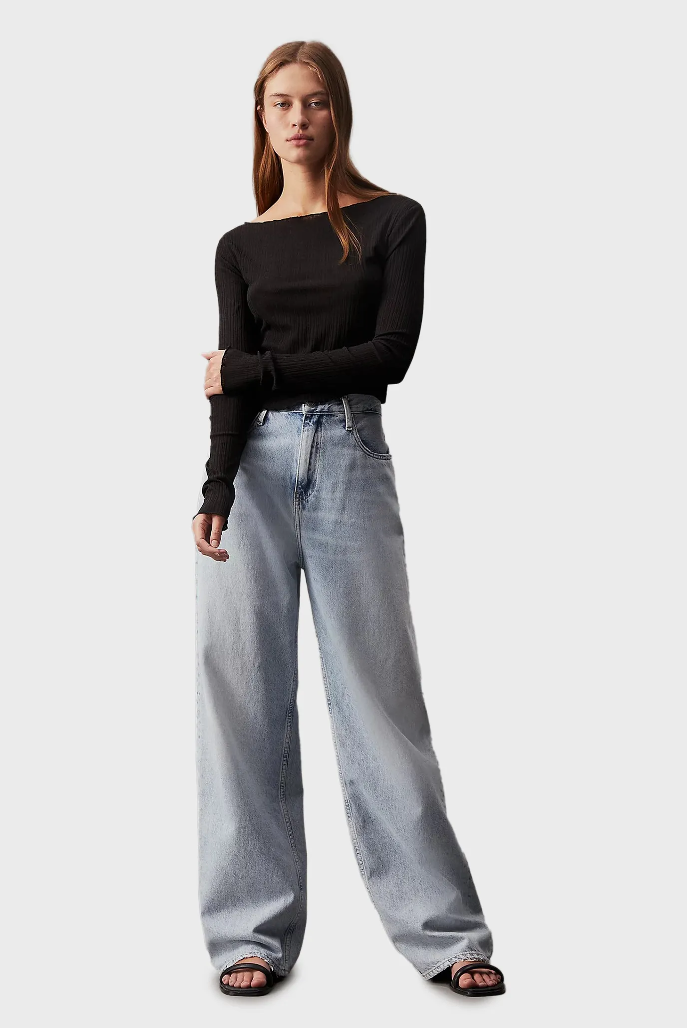 Женские голубые джинсы HIGH RISE RELAXED 4