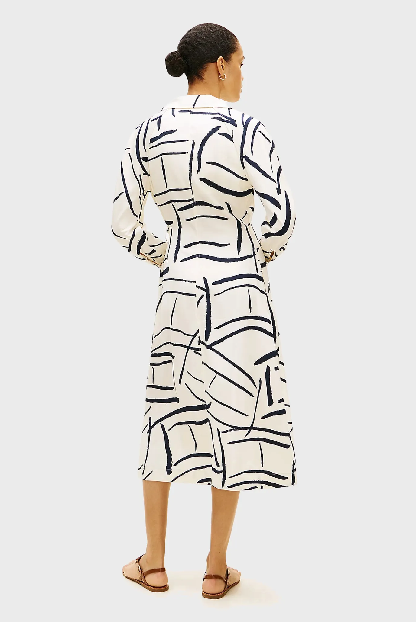 Платье VIS TWILL MIDI V-NK DRESS LS 2