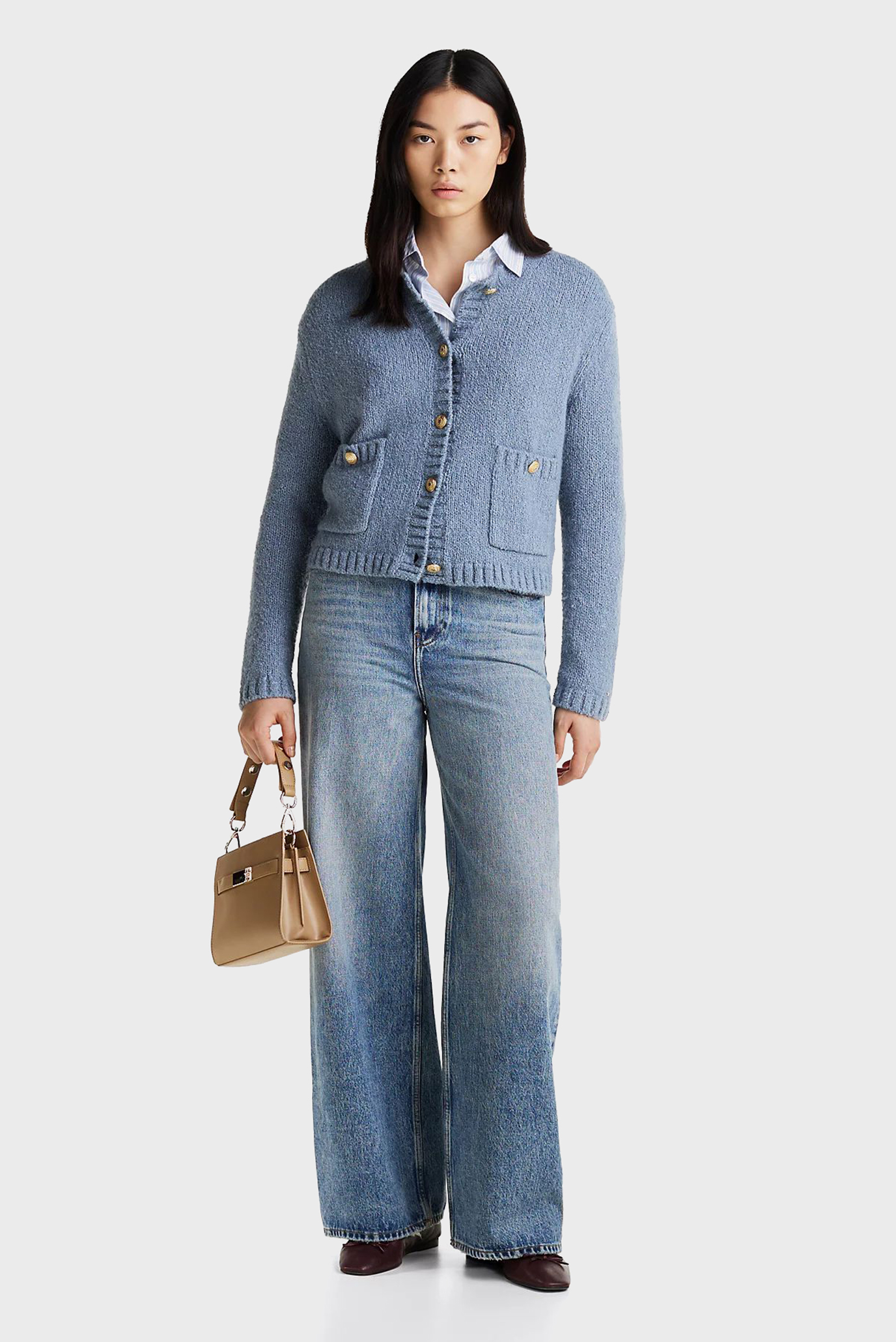 Женские голубые джинсы WIDE LEG HW SAM 2