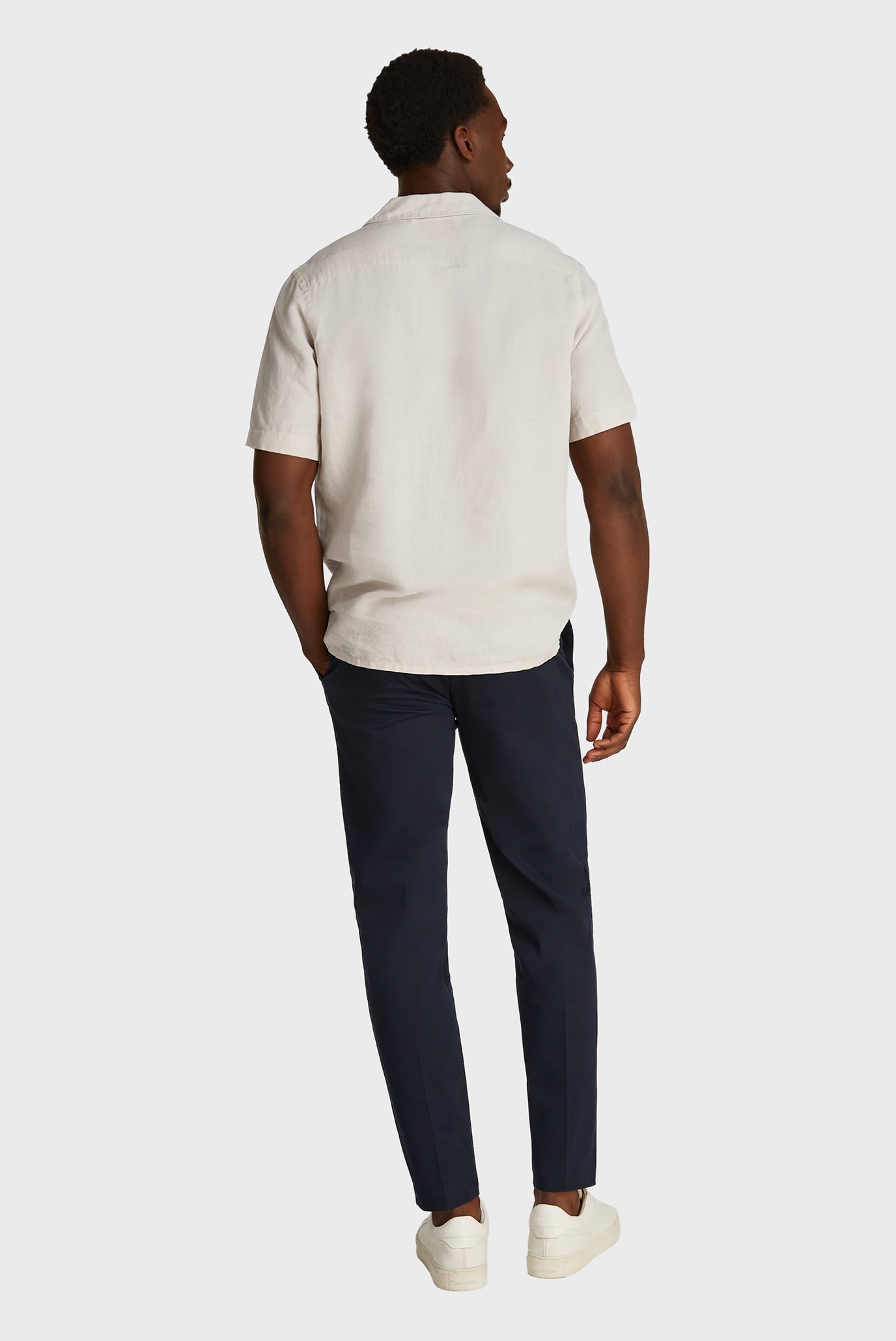 Мужская бежевая льняная рубашка LINEN COTTON CUBAN 3