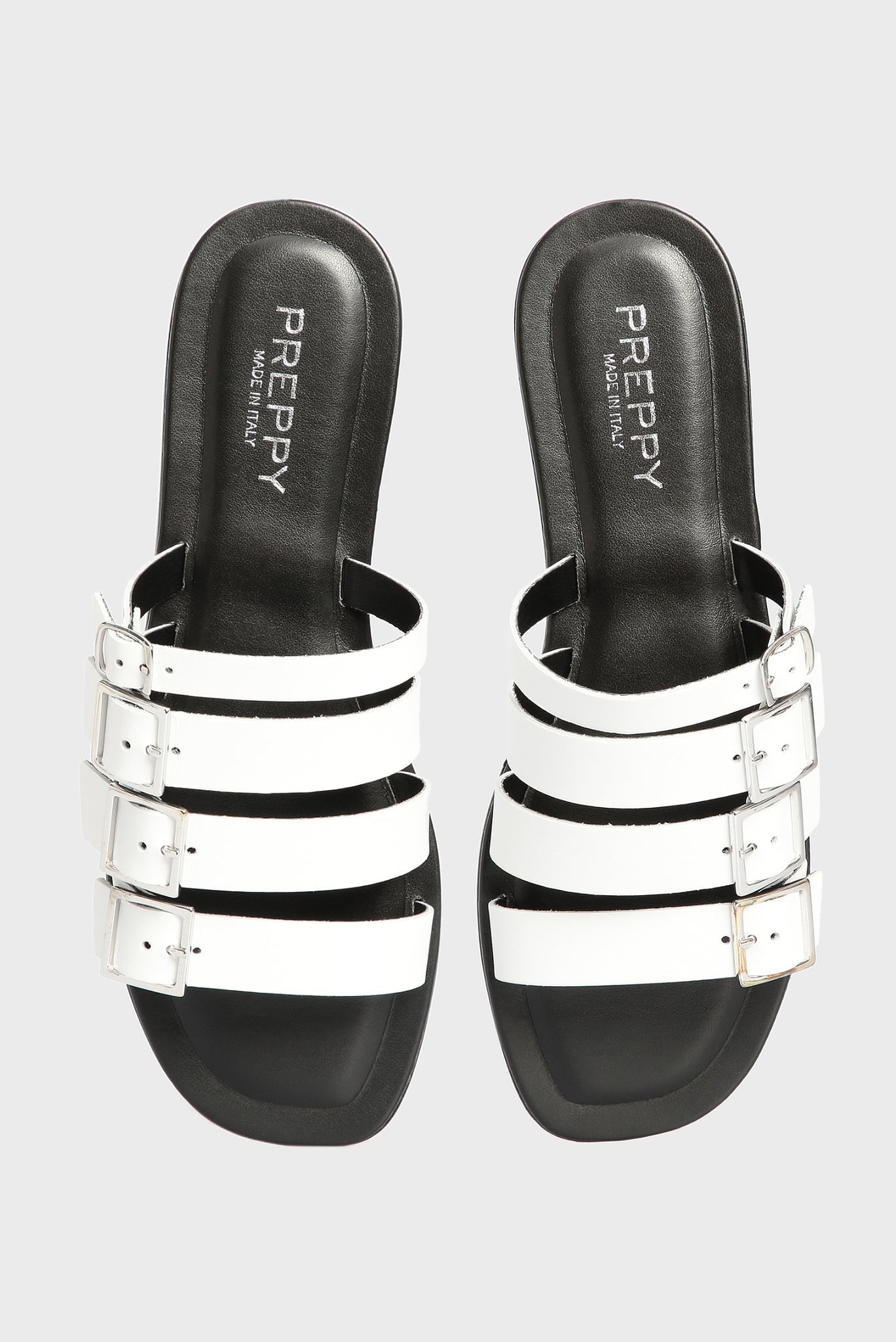 Женские белые кожаные слайдеры 5