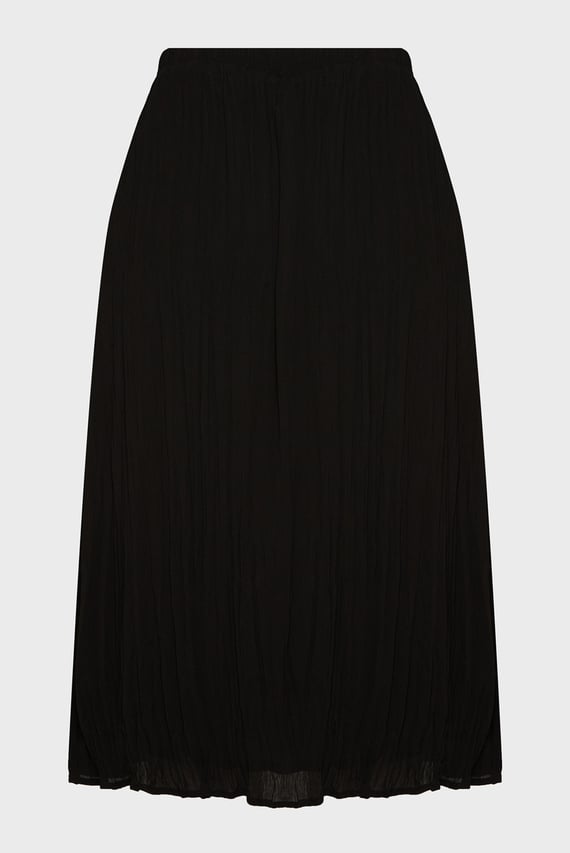 Женская черная юбка PLEATED MIDI SKIRT