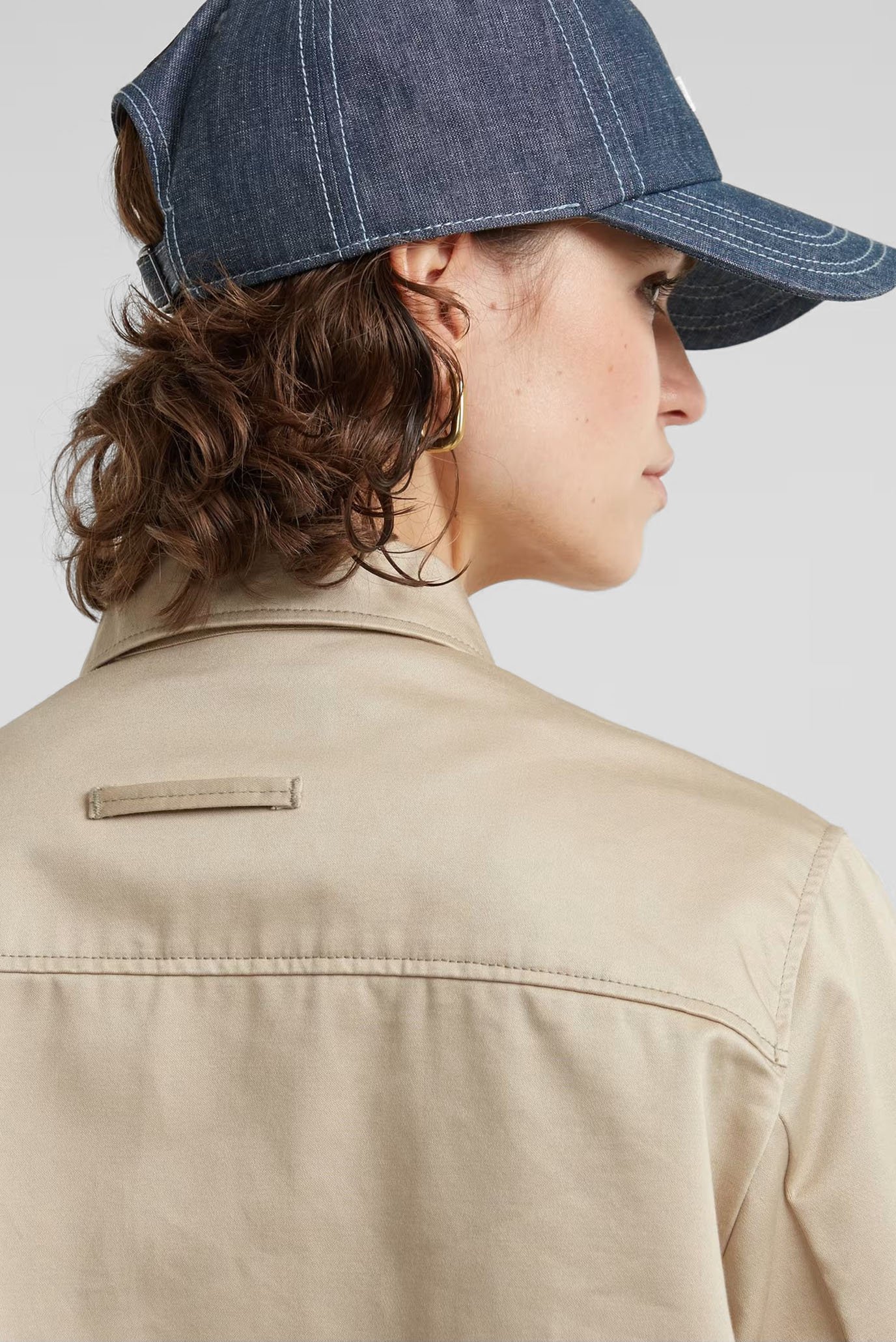 Женская бежевая рубашка-пальто Tape Overshirt wmn 4