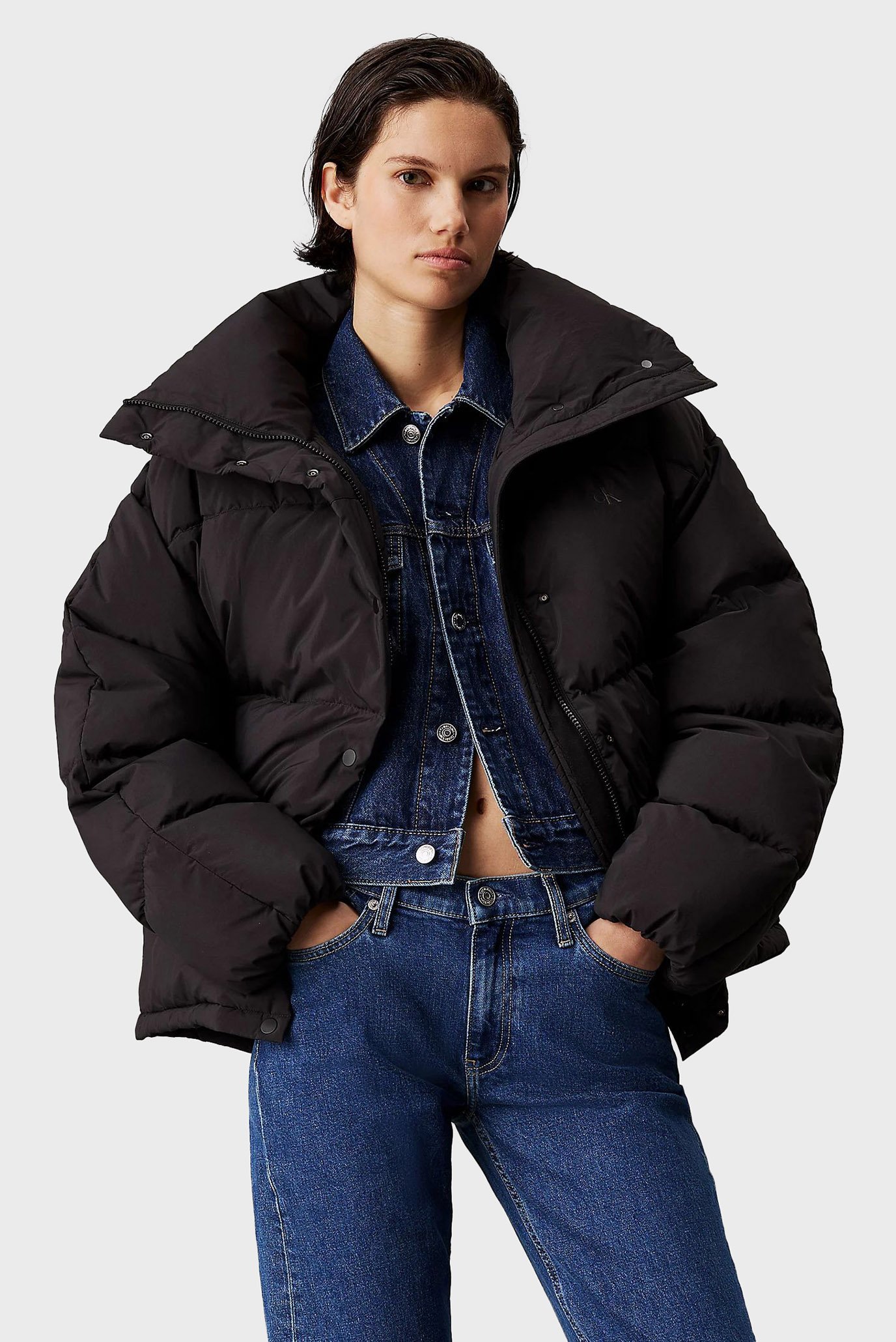 Женский черный пуховик RELAXED PUFFER 1