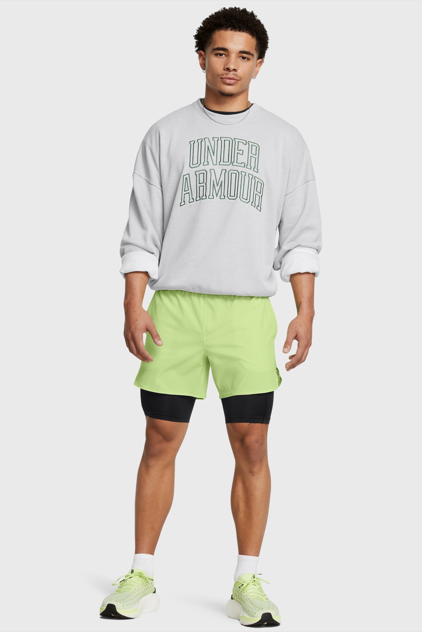 Мужской серый свитшот UA Icon HWT Terry OS Crew 3