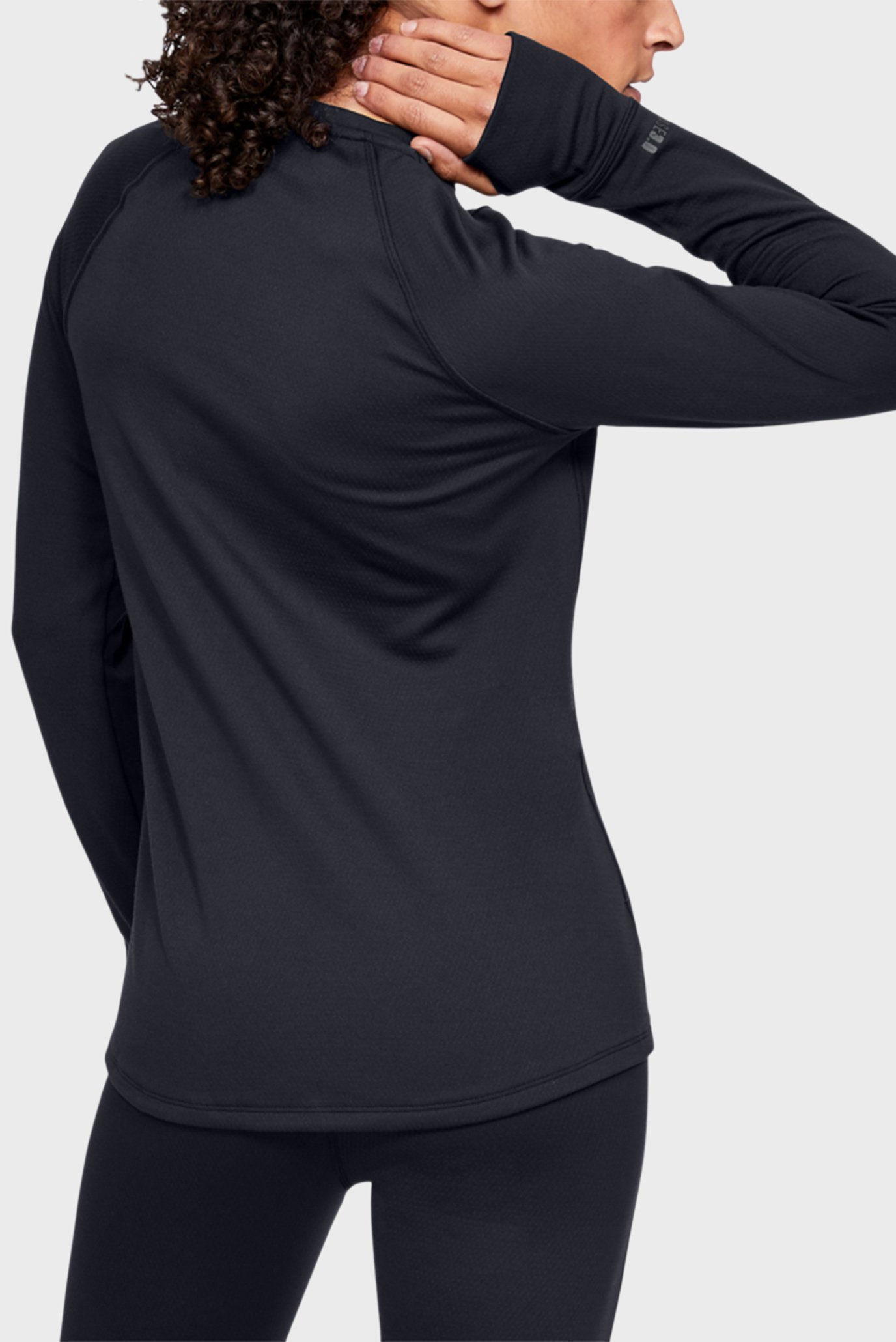 Женский черный лонгслив UA Base Crew 3.0 2