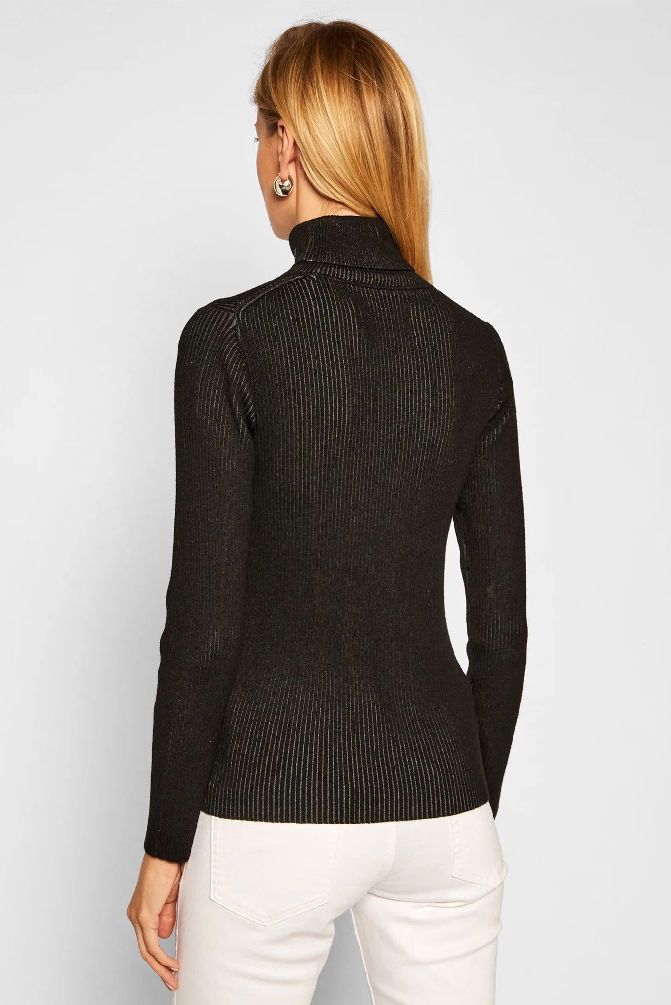 Свитер/RIB ROLL NECK WITH CK 3