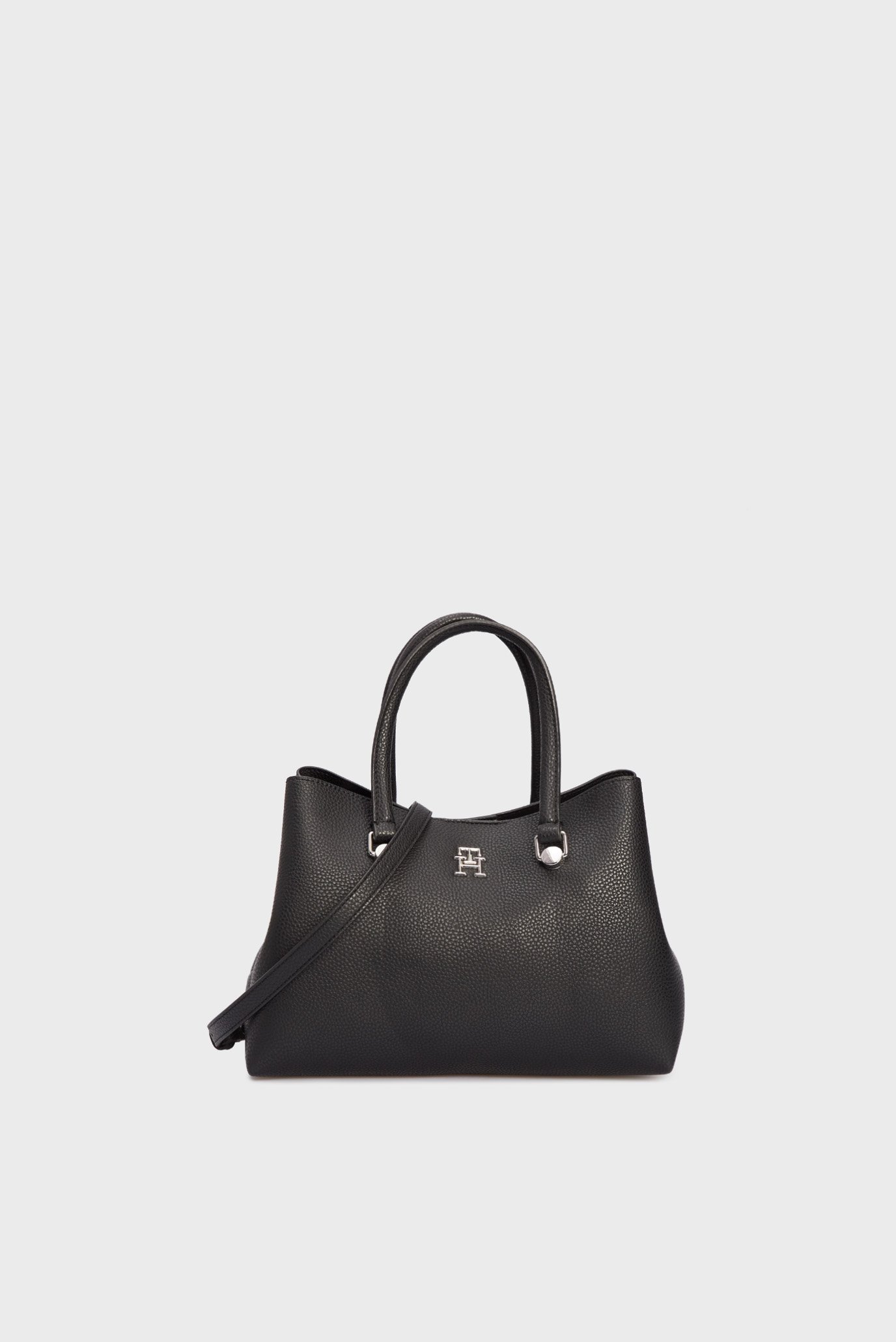 Женская черная сумка TH EMBLEM SMALL SATCHEL 1