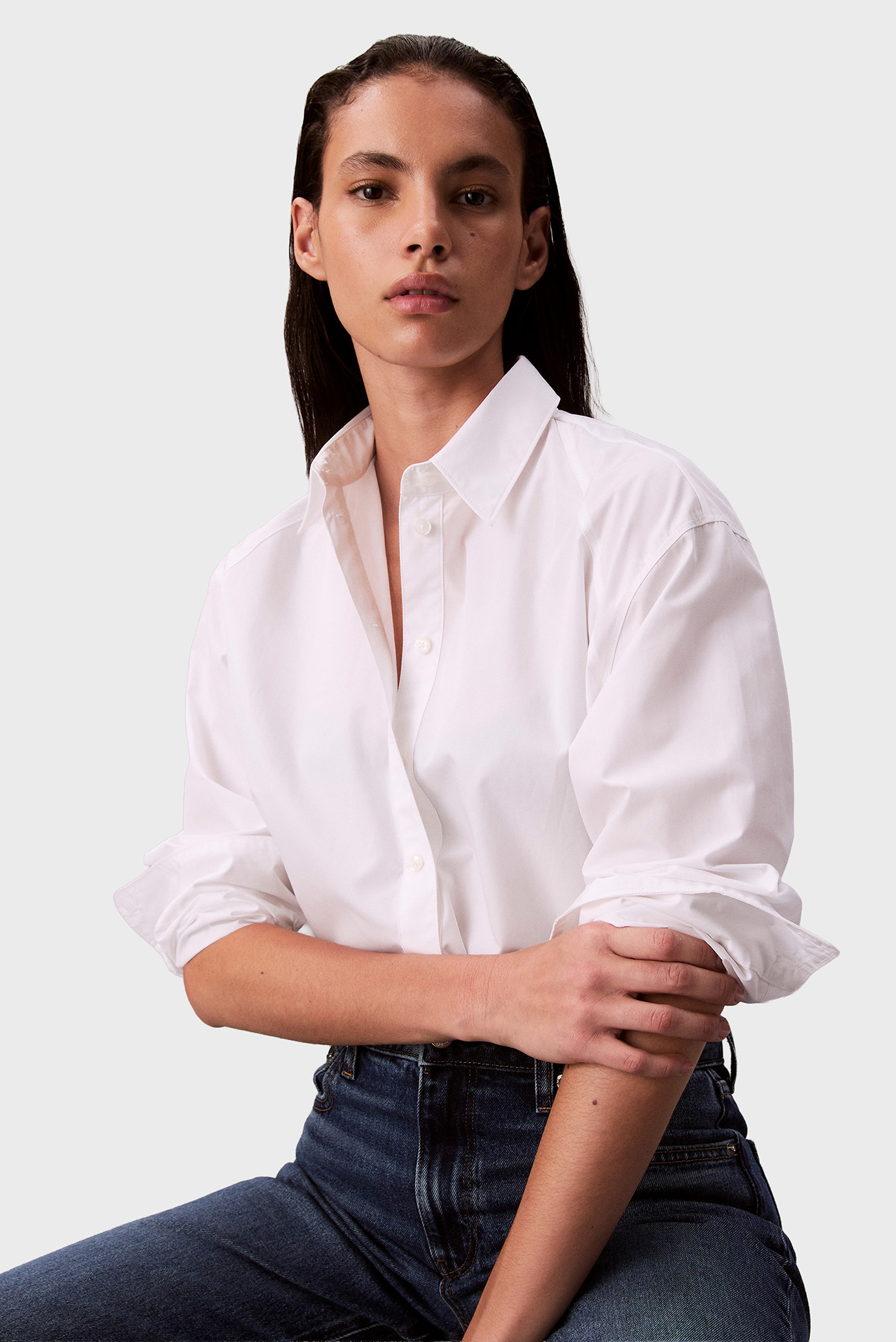 Рубашка/SOLID BOXY CROPPED SHIRT 4
