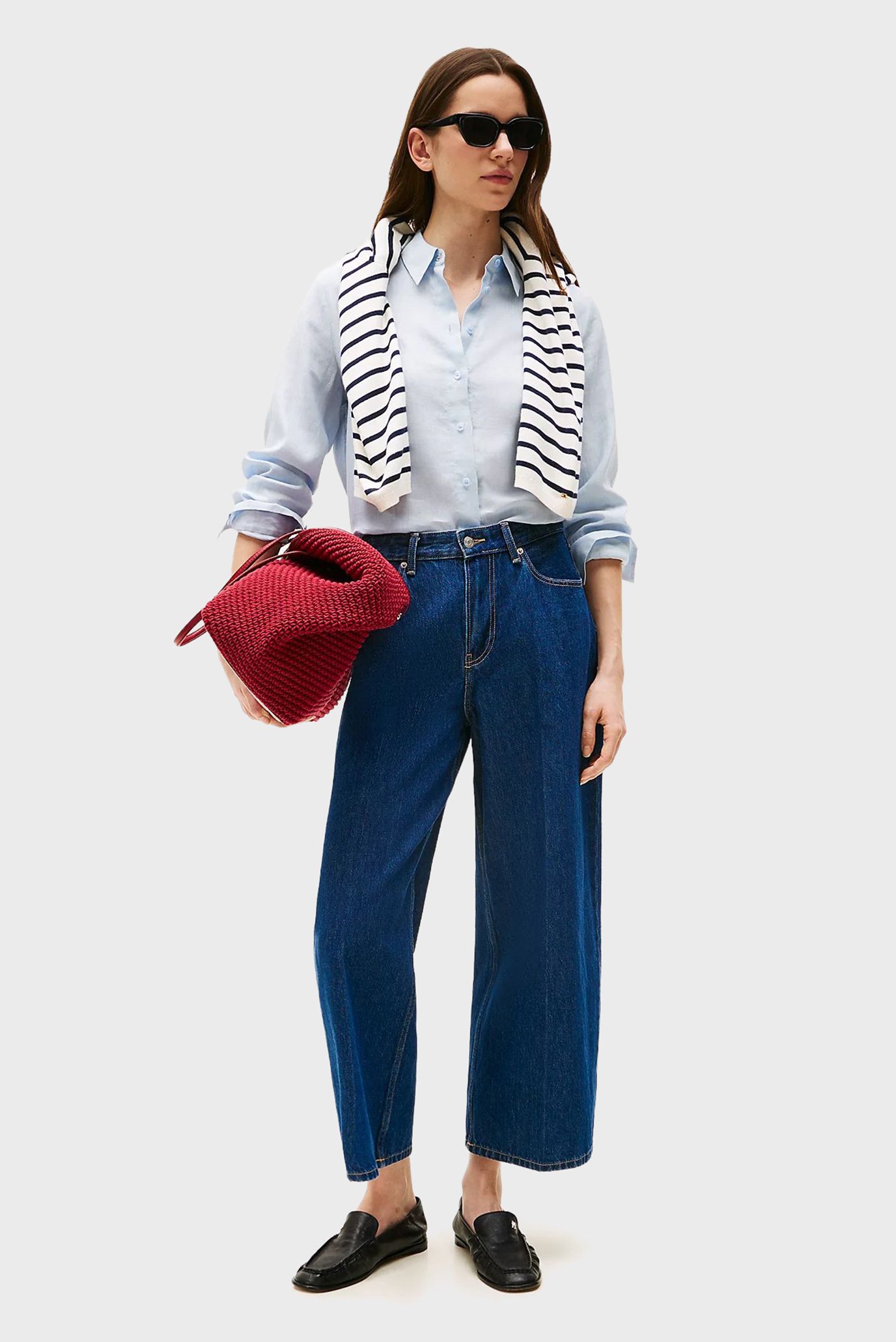 Женская голубая льняная рубашка ESS 2