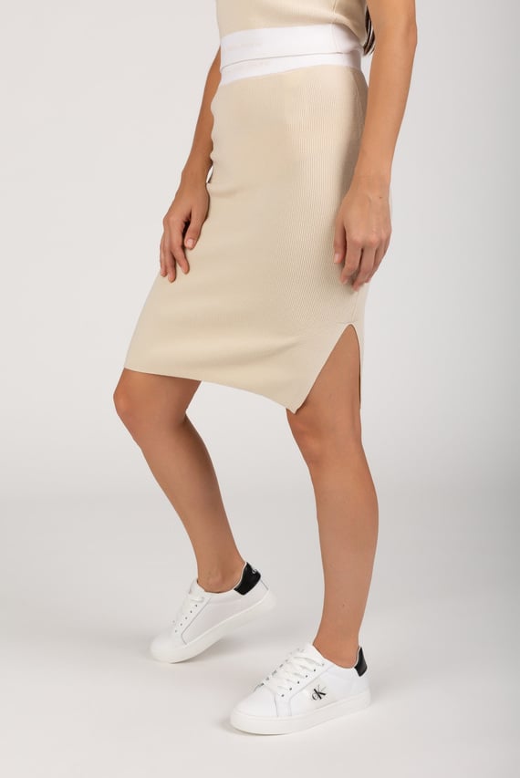 Юбка CONTRAST WAISTBAND KNITTED SKIRT
