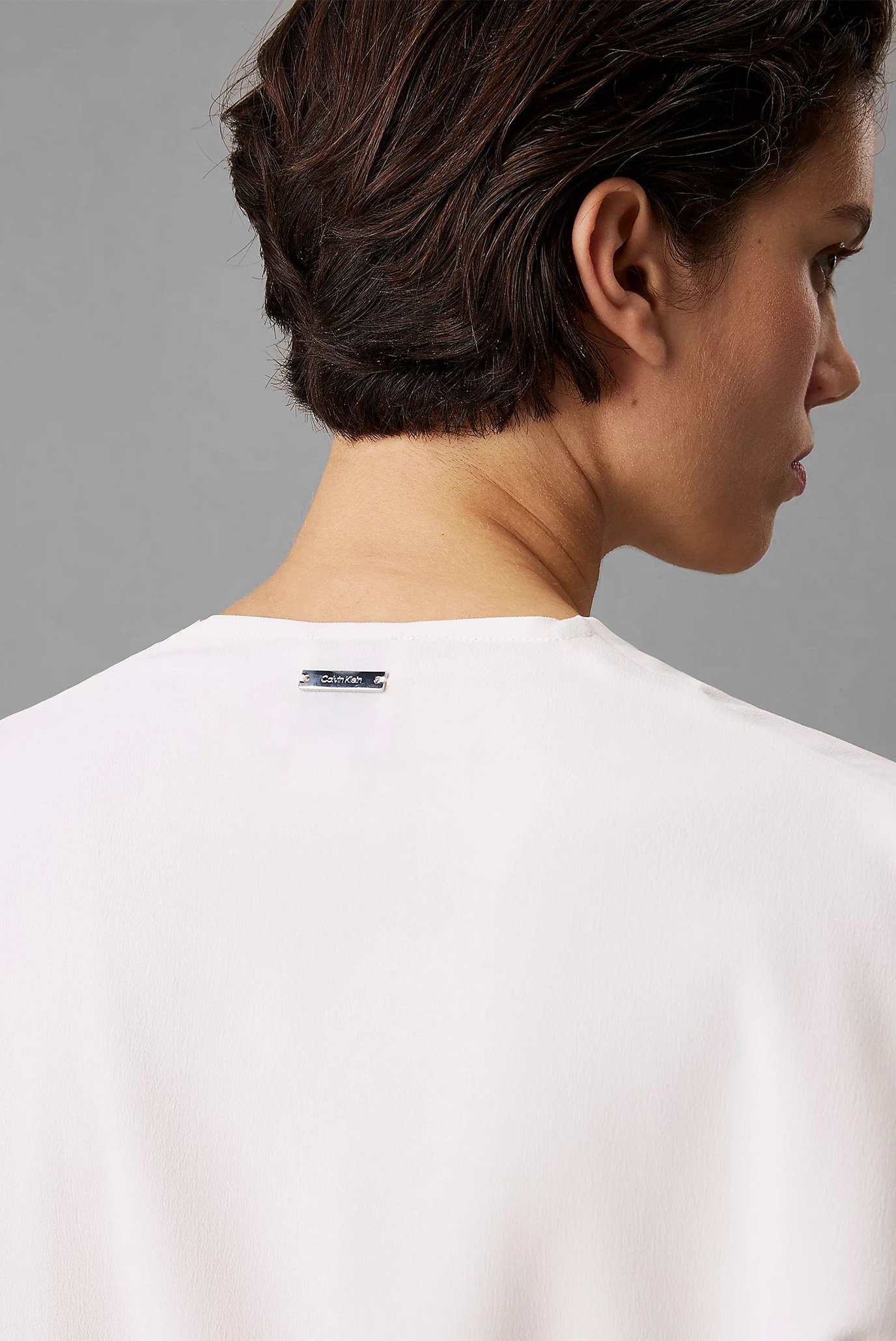 Блузка HEAVY GEORGETTE SS ZIP BLOUSECalvin Klein Блузка HEAVY GEORGETTE SS ZIP BLOUSE 4