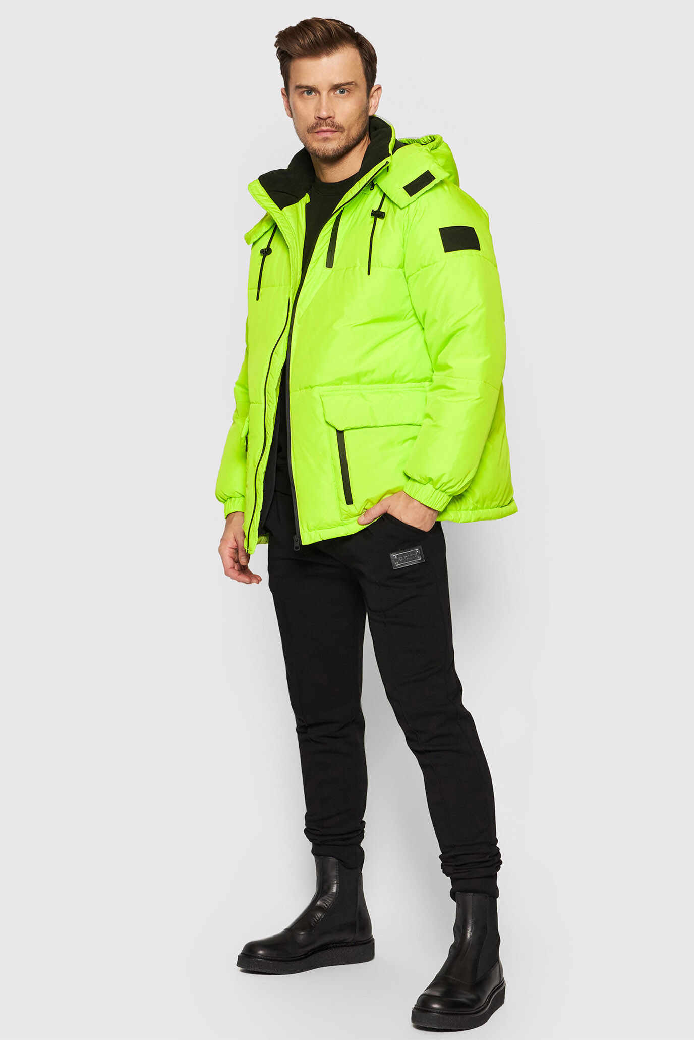 Куртка зимняя BLOCKING HOODED SHORT PUFFER 2
