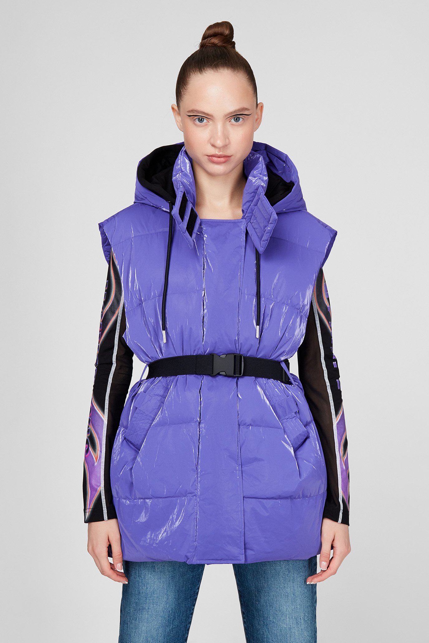 Женский фиолетовый пуховой жилет W-LALLA-SL-SHORT 6