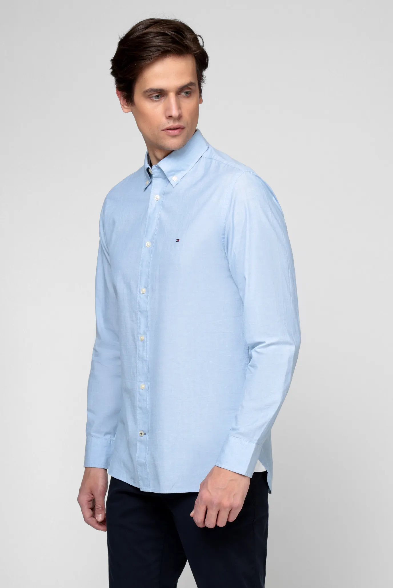 Мужская голубая рубашка NATURAL SOFT POPLIN 8