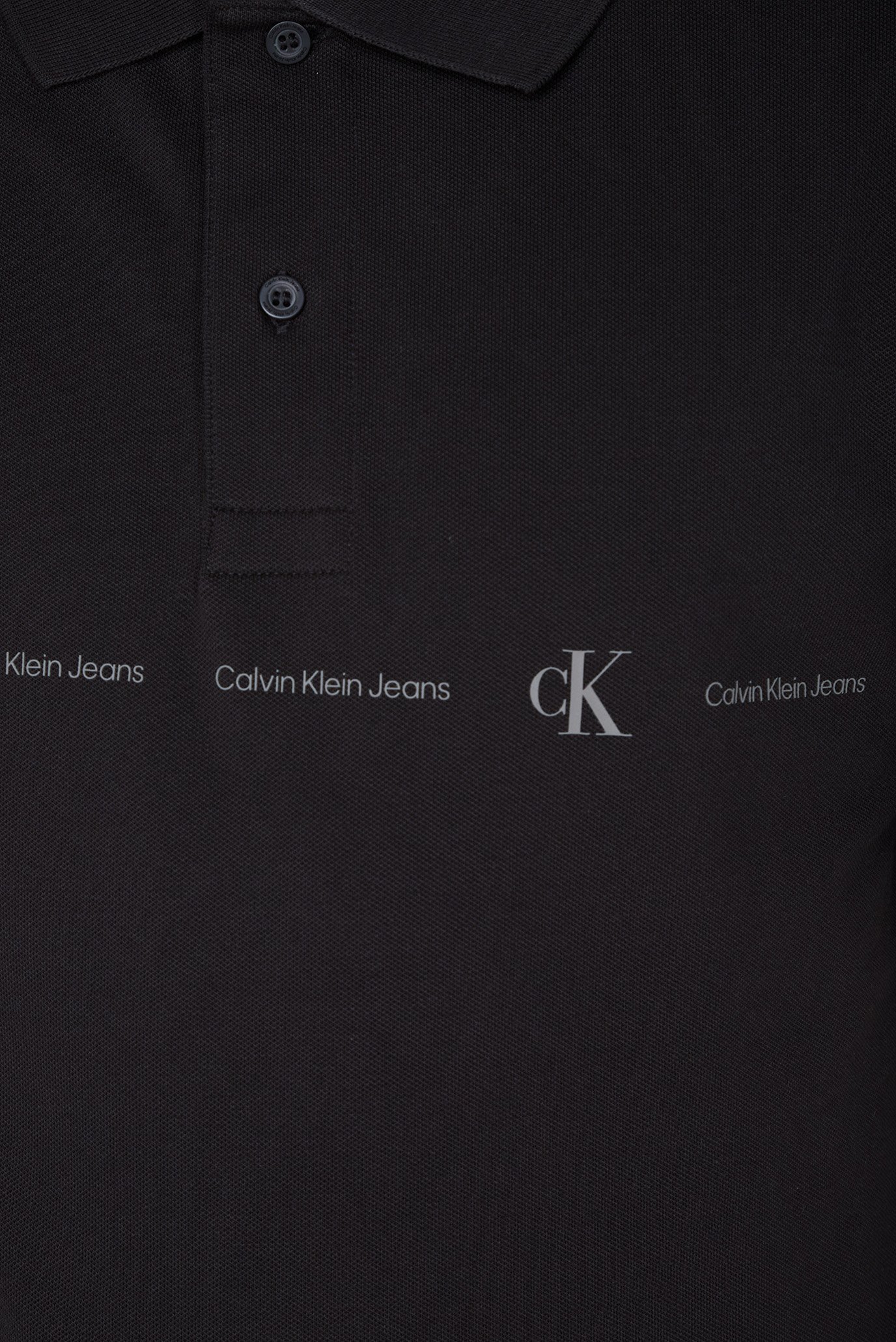 Мужское черное поло LOGO REPEAT POLO 3