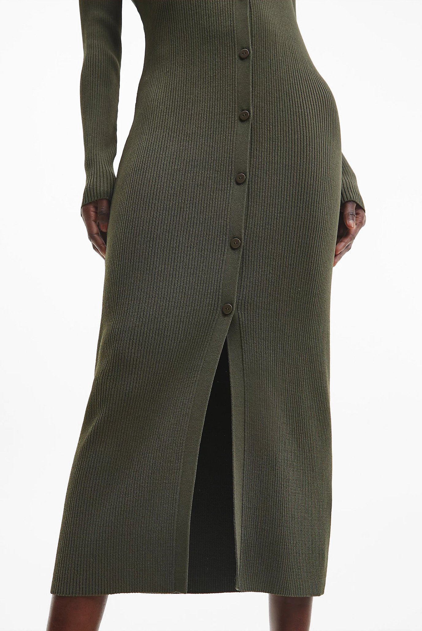 Женское зеленое платье ICONIC RIB SHIRT 4