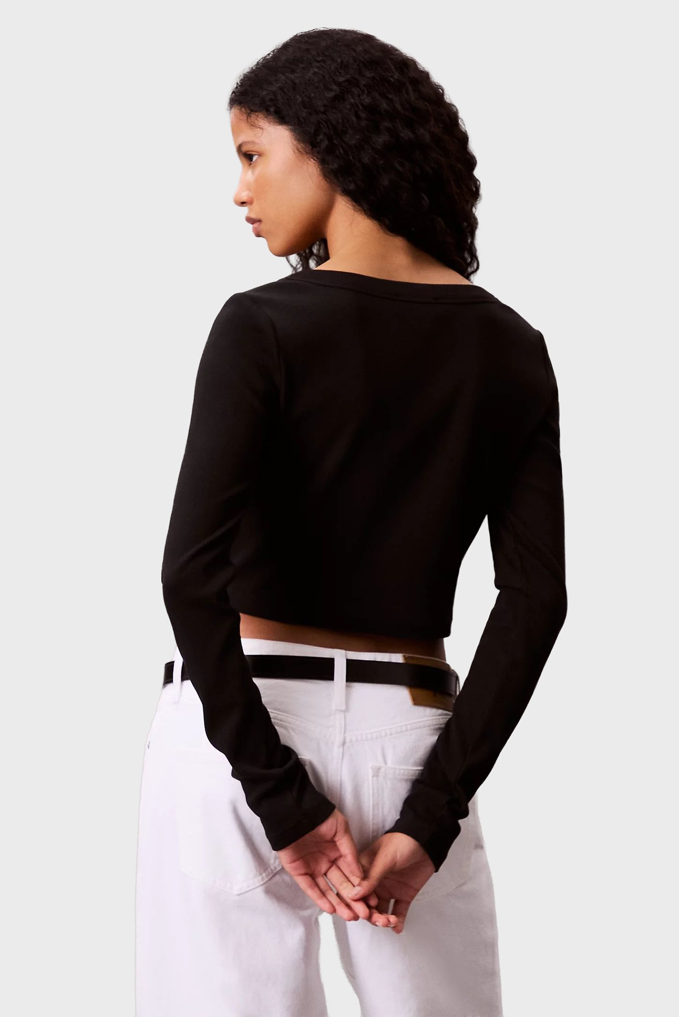 Топ/LS WOVEN LABEL 2X2 COTTON RIB CA 3