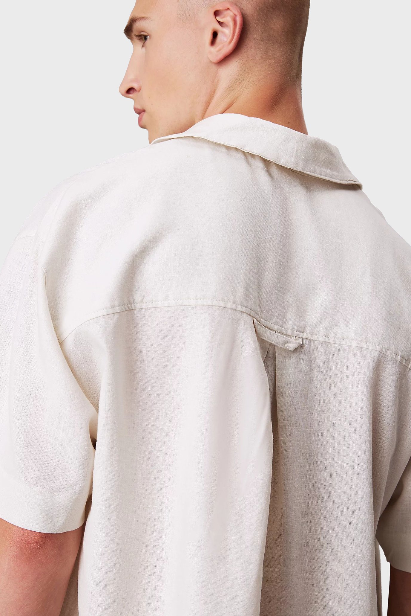 Мужская бежевая льняная рубашка BUTTON DOWN 4