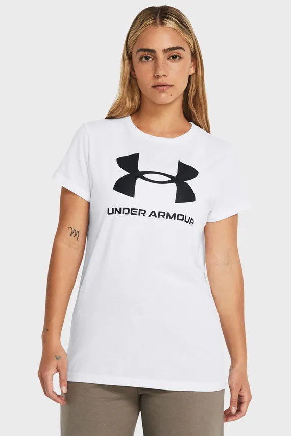 Женская белая футболка UA W SPORTSTYLE LOGO SS Under Armour