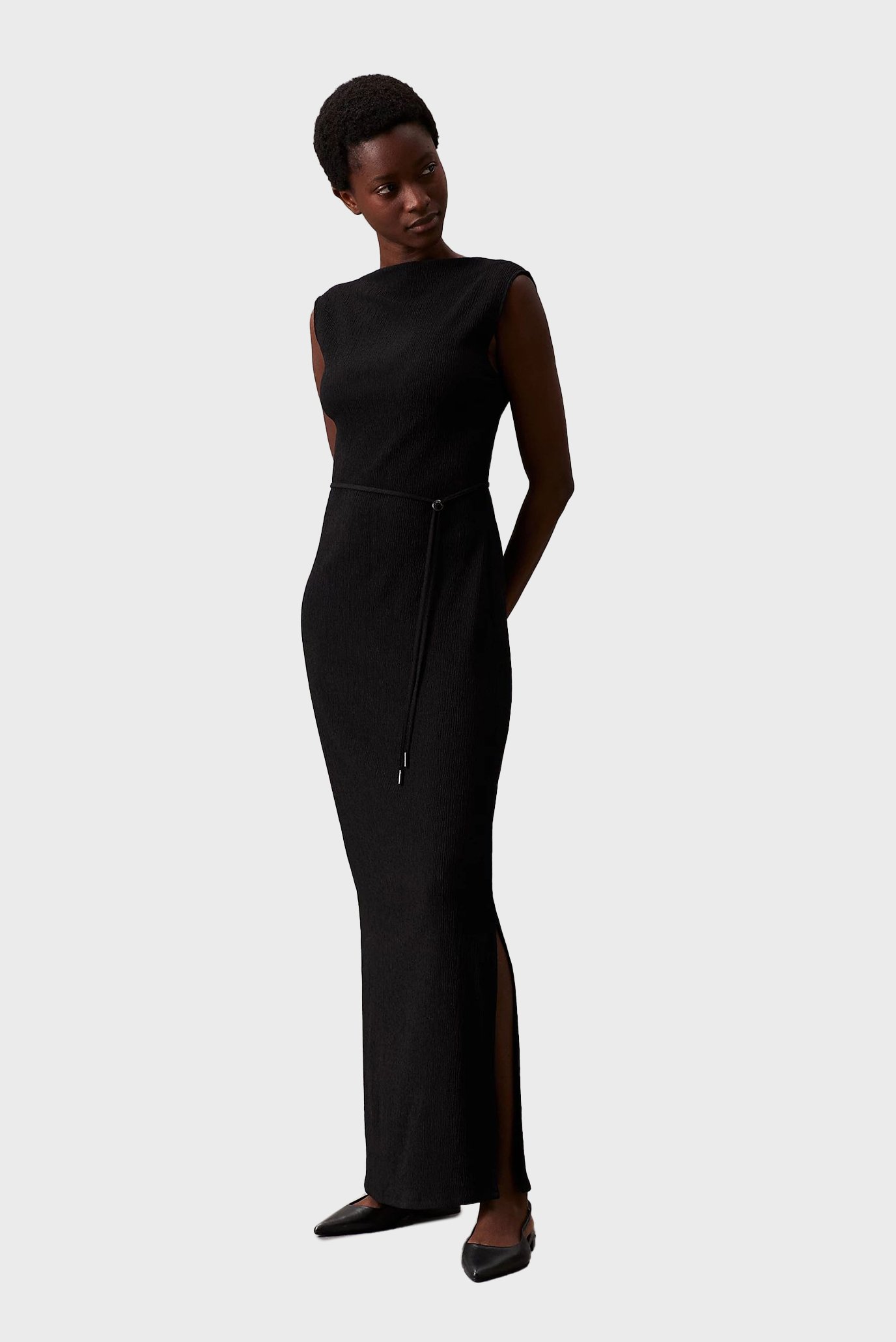 Calvin klein black maxi dress hotsell