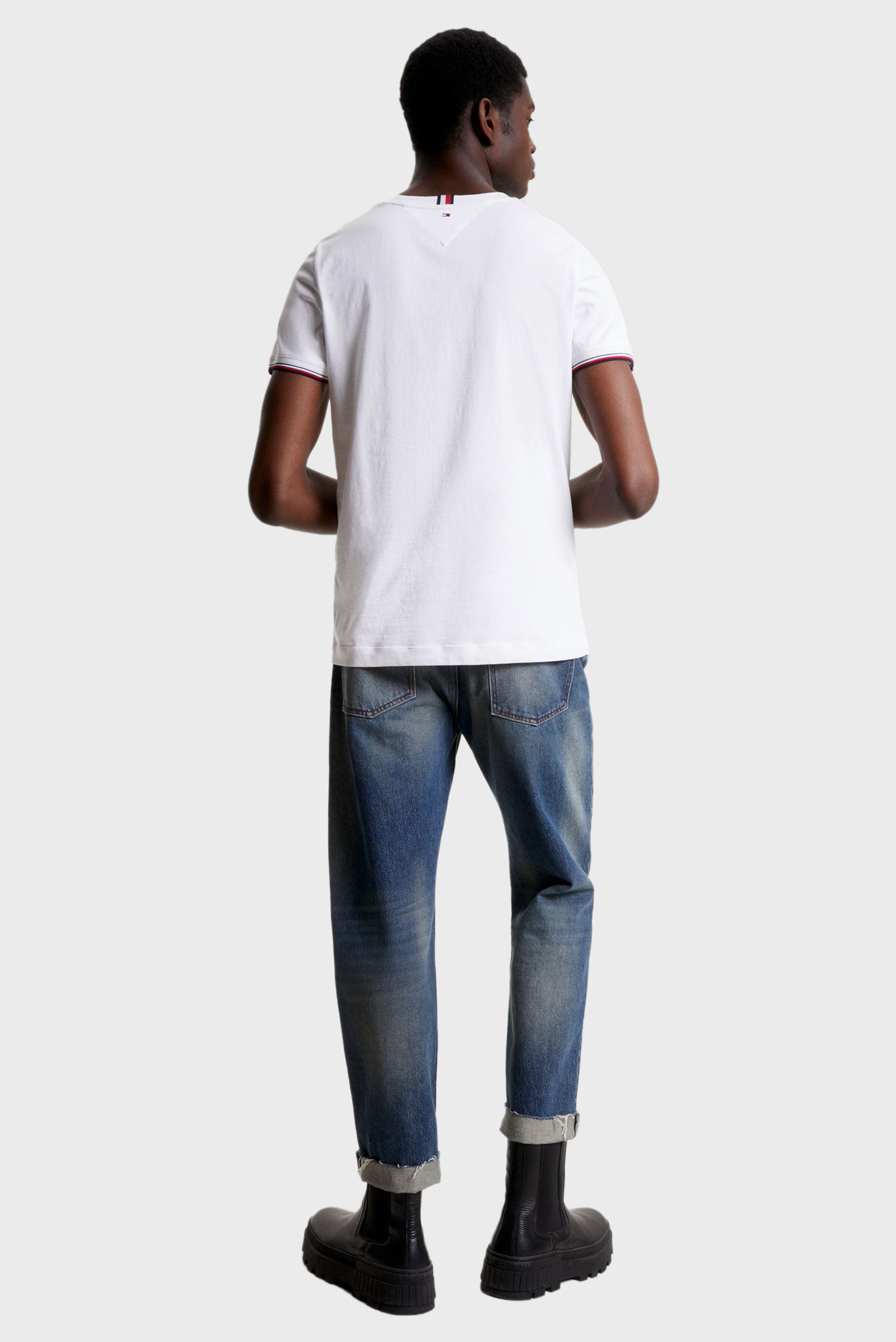 Мужская белая футболка TOMMY LOGO TIPPED TEE 3
